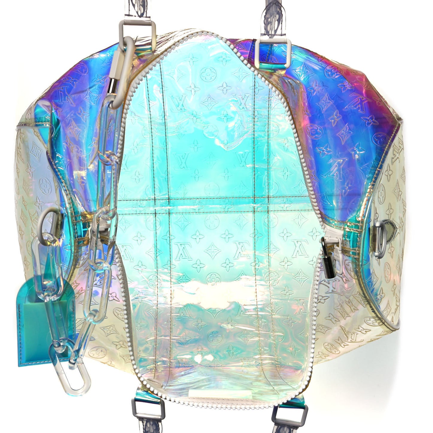 PVC Monogram Keepall Bandouliere 50 Iridescent Prism