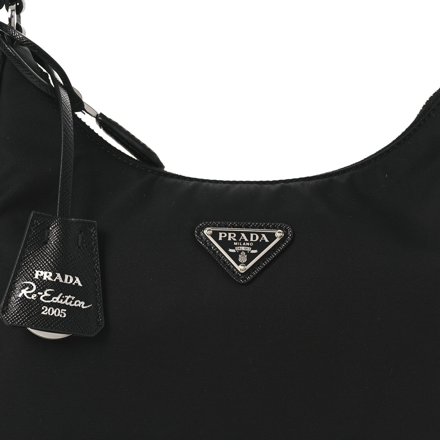 Tessuto Nylon Saffiano Mini Re-Edition 2005 Bag Black