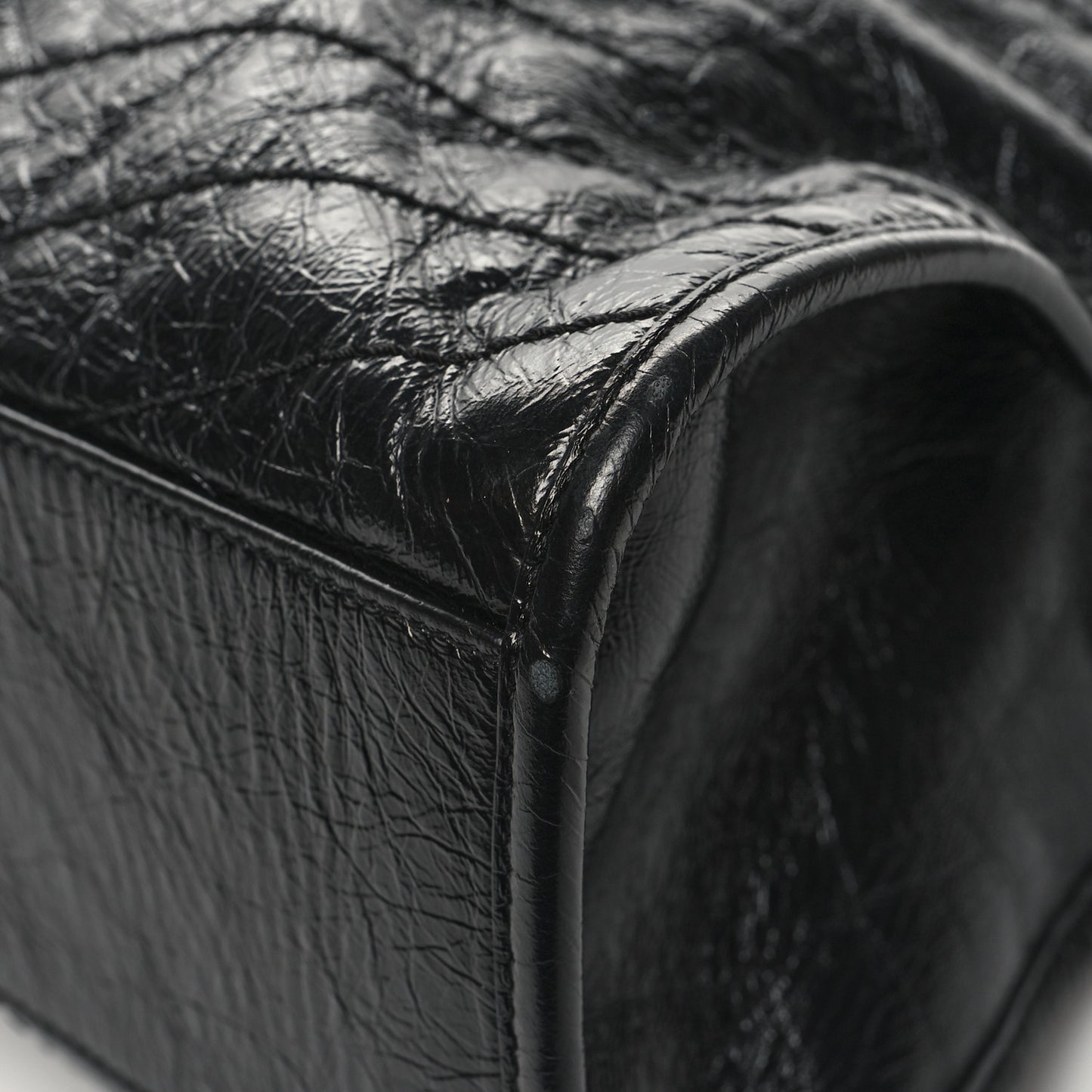 Crinkled Calfskin Matelasse Monogram Large Niki Shopper Tote Black