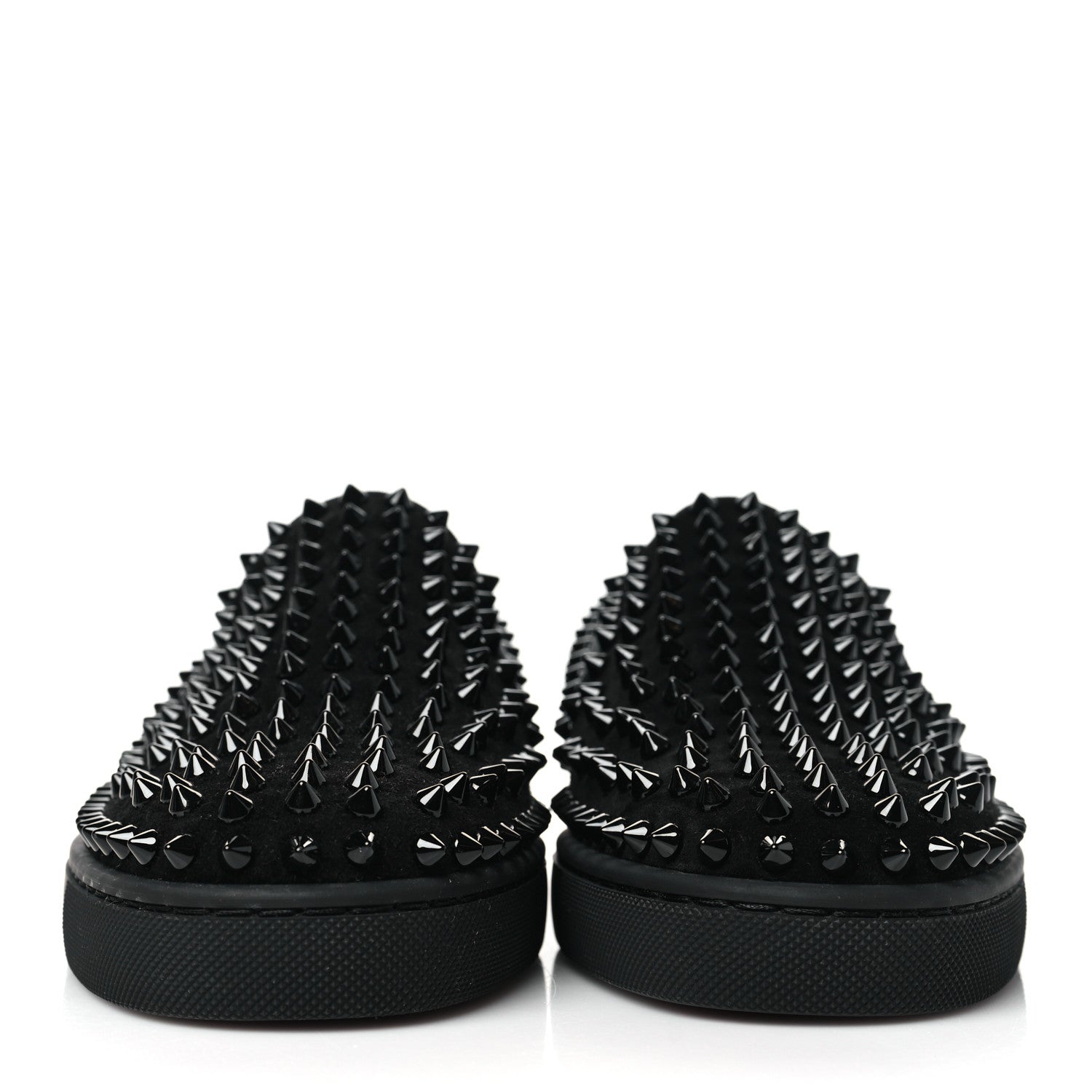 Christian Louboutin Suede Mens Roller Boat Spiked Flat Sneakers 39 Black 2 of 8