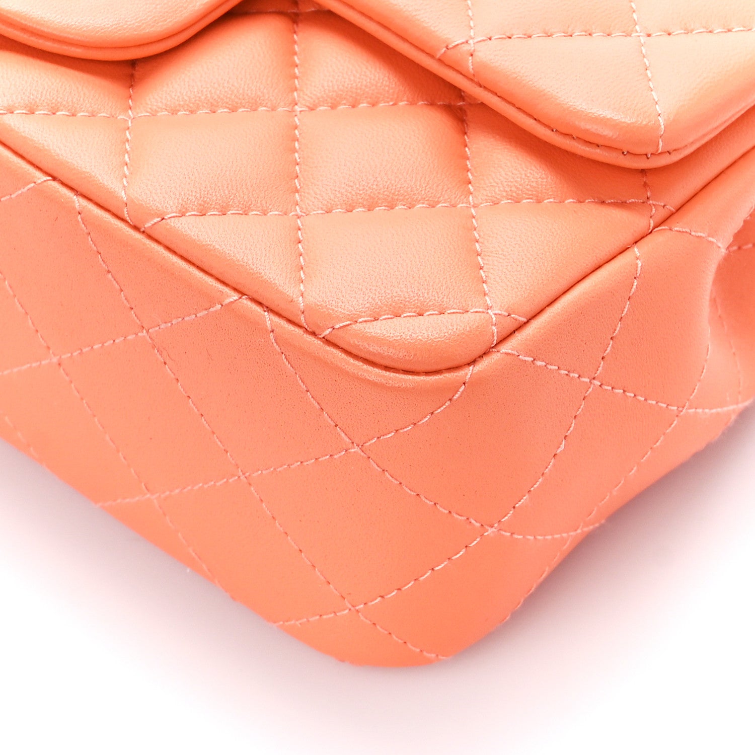 Chanel Lambskin Quilted Mini Rectangular Flap Light Orange 11 of 11