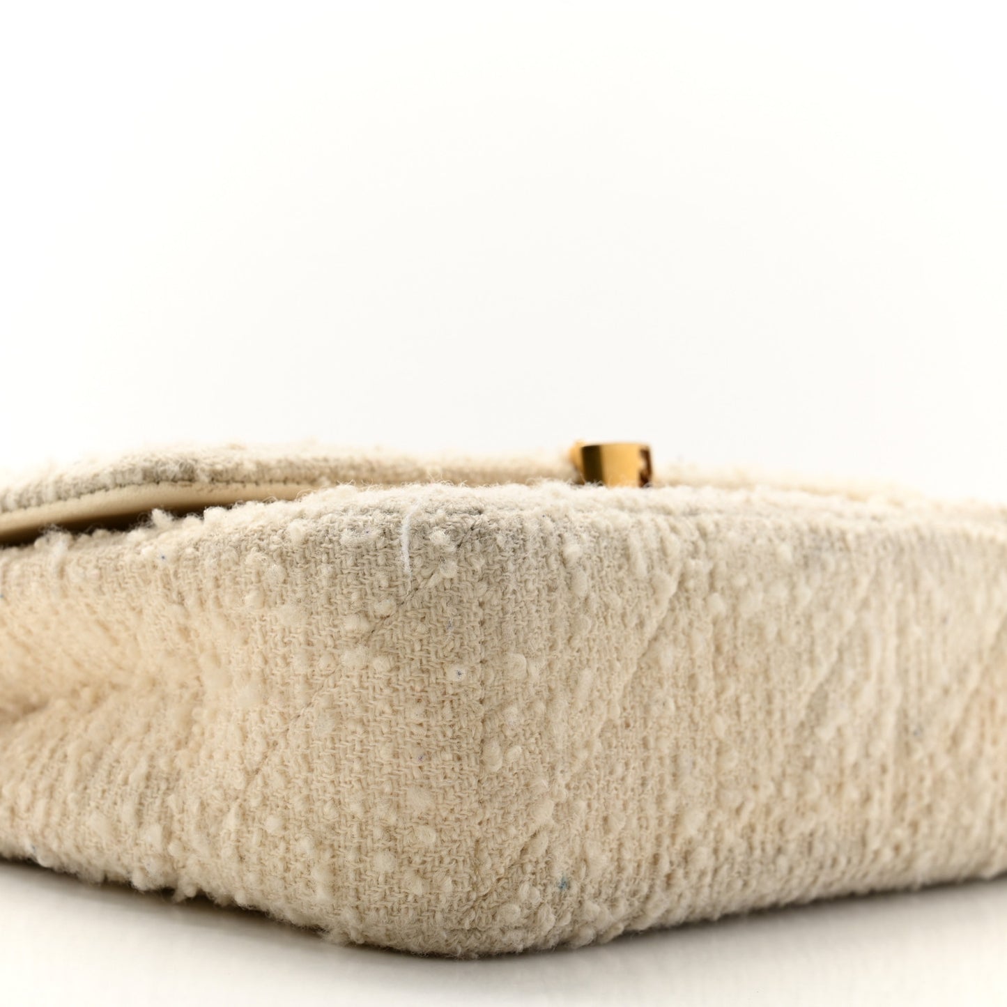 Boucle Tweed Patchwork Monogram Medium Jamie Baguette Craie