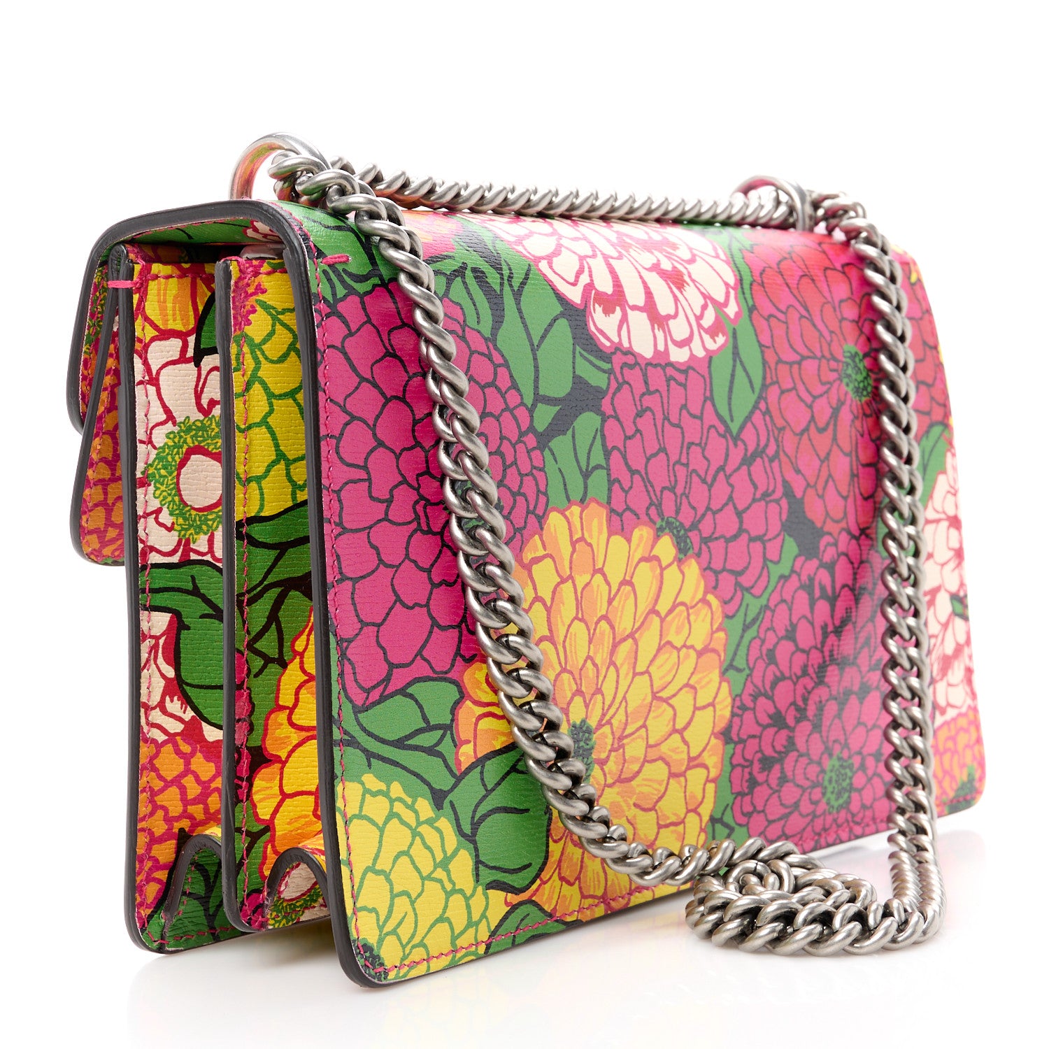 Gucci X KEN SCOTT New Shangai Calfskin Pomponica Print Small Dionysus Shoulder Bag Multicolor 3 of 11