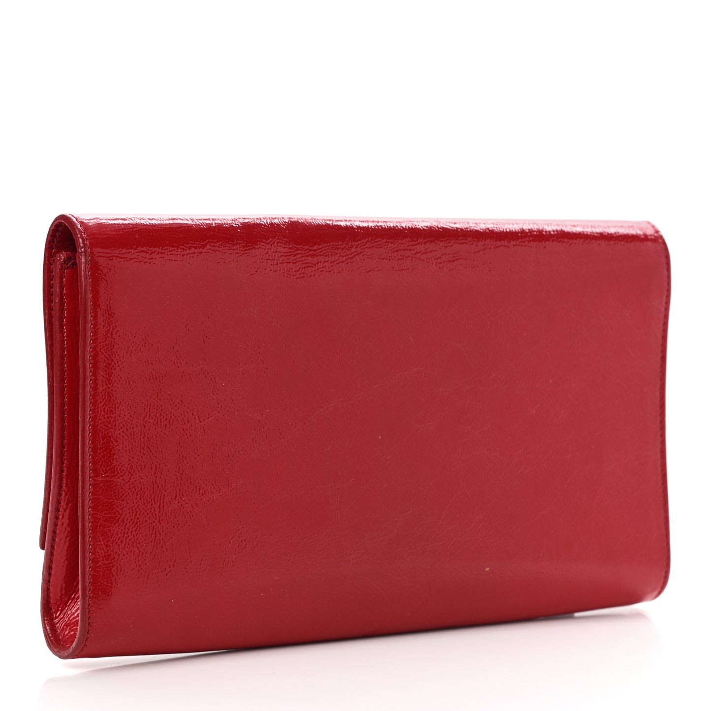 Textured Patent Monogram Large Belle De Jour Clutch Red