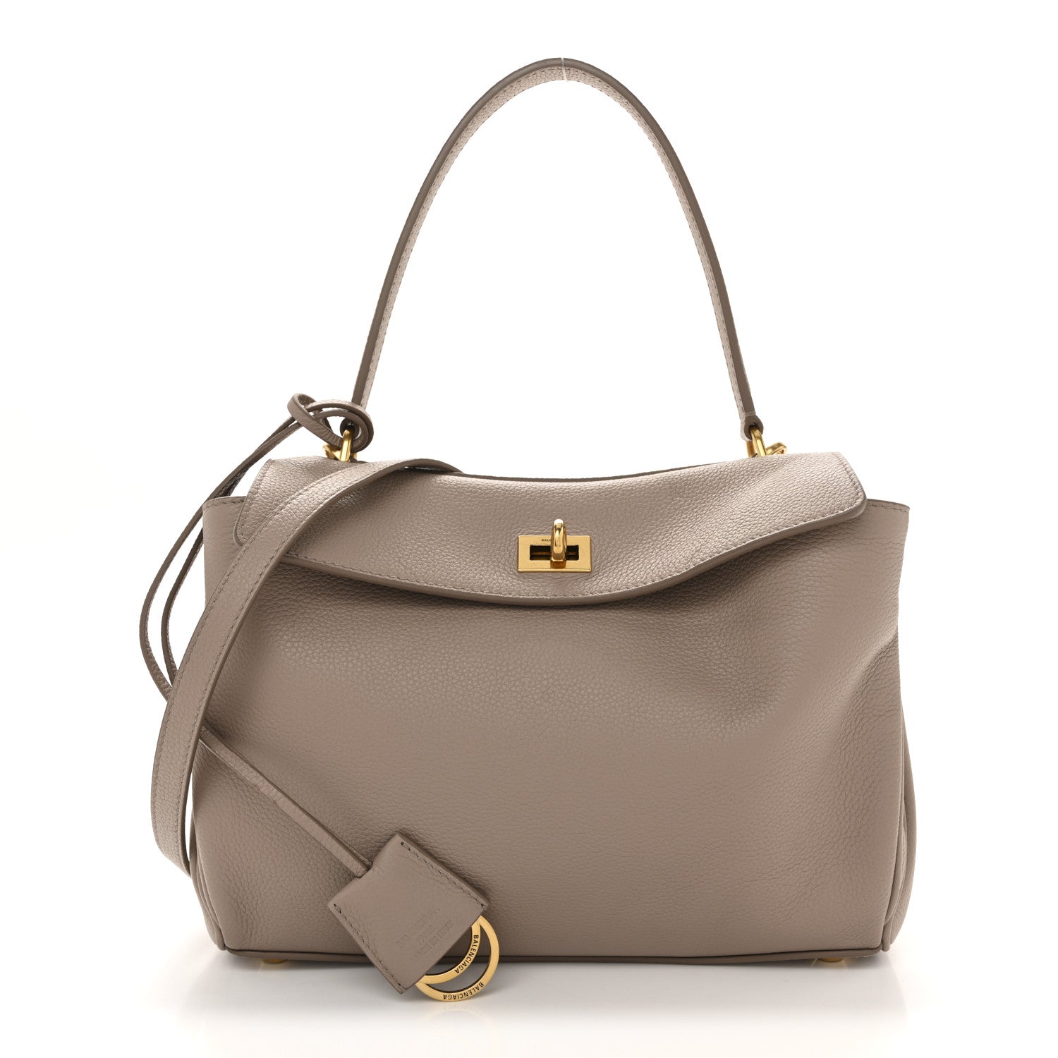 Balenciaga Grained Calfskin Small Rodeo Top Handle Handbag Sesame