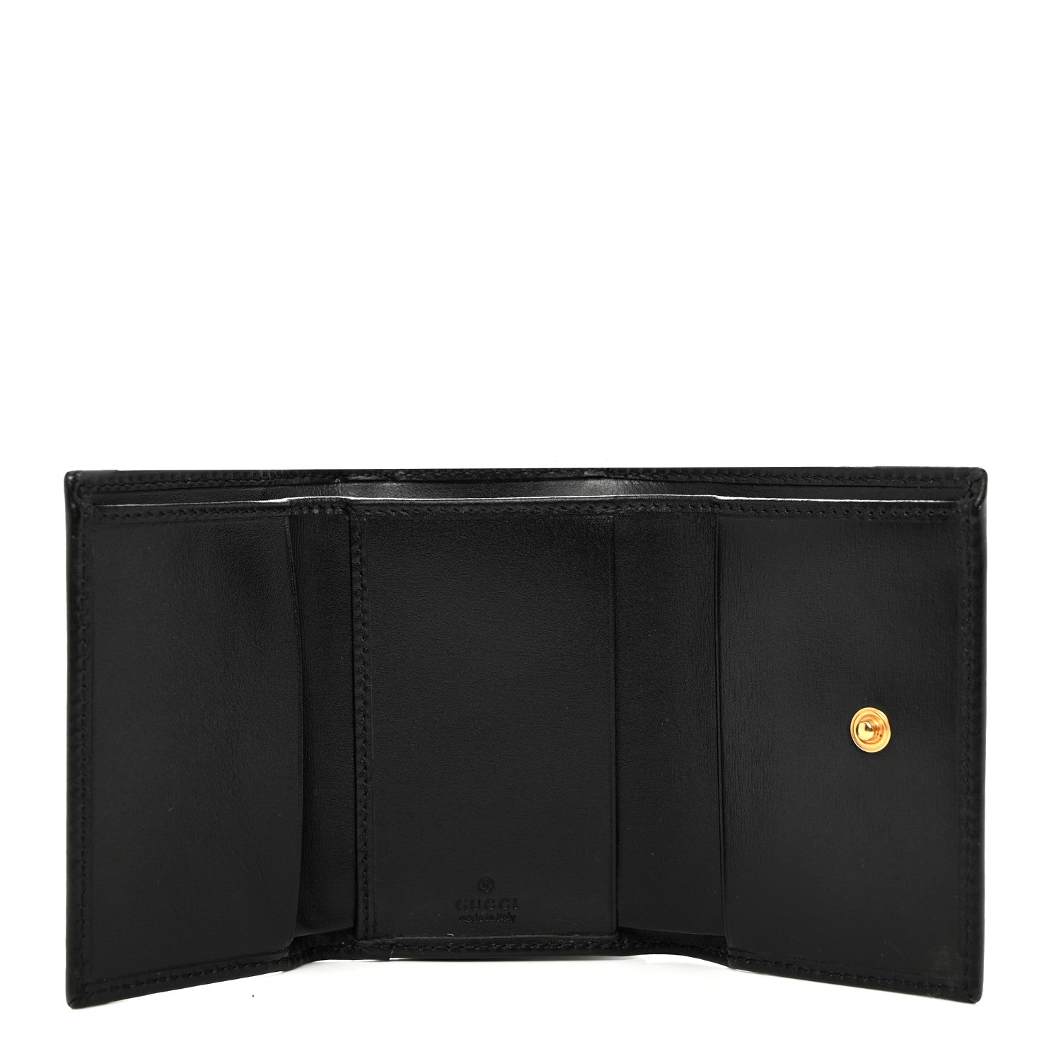 Gucci Boarded Plutone Calfskin Horsebit 1955 Tri Fold Wallet Black 6 of 8