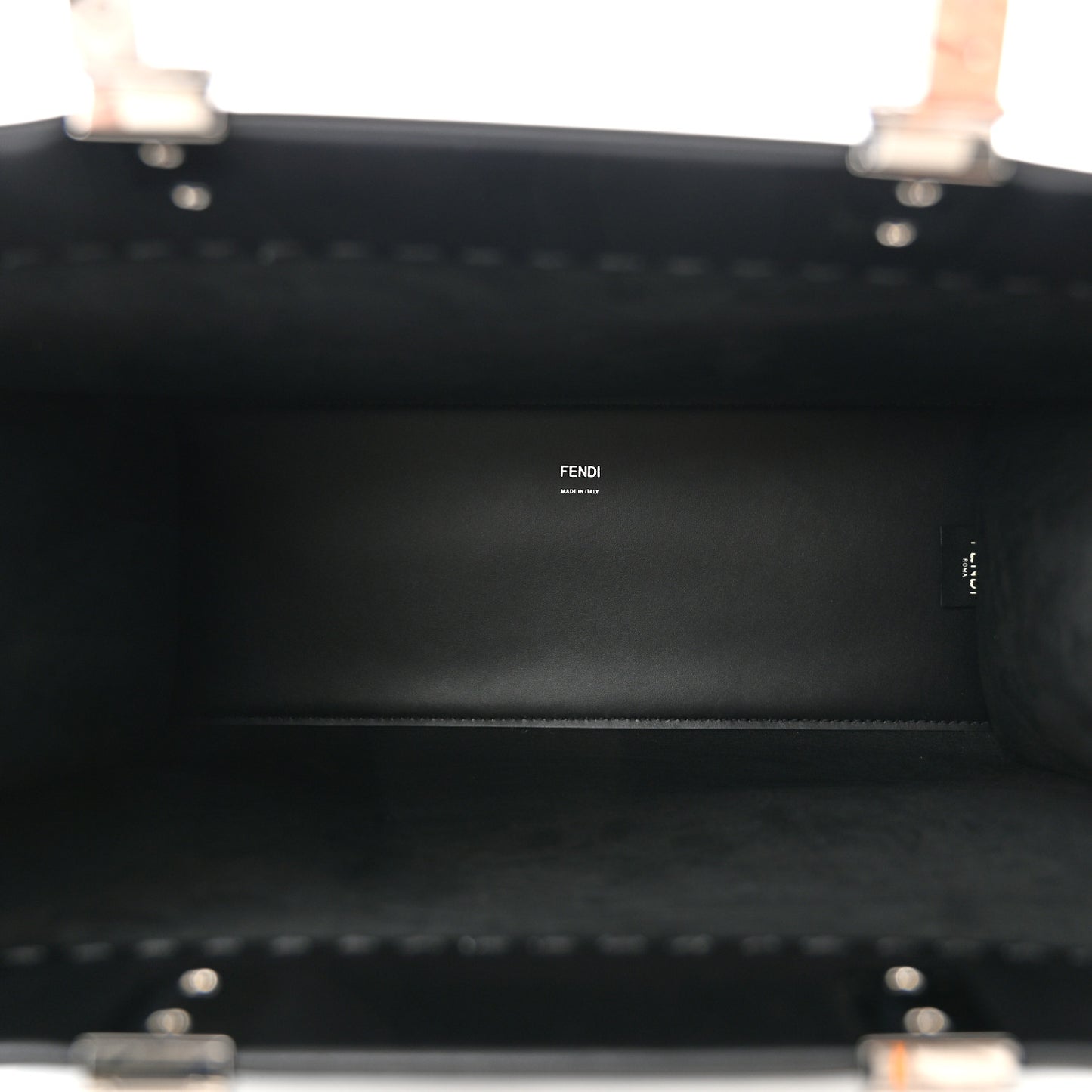 Vitello King Plexiglass Medium Fendi Sunshine Shopper Tote Black White