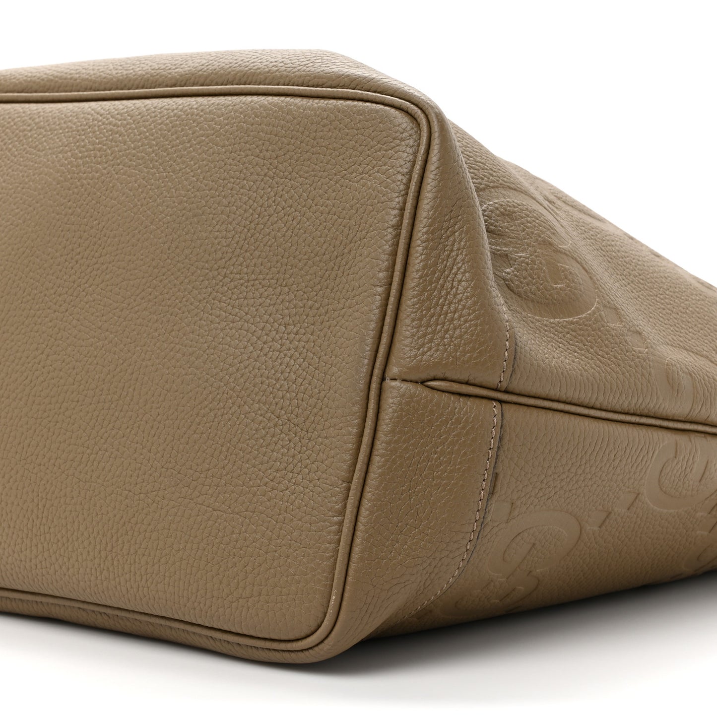 Monogram Jumbo GG Calfskin Web Large Shopping Tote Taupe