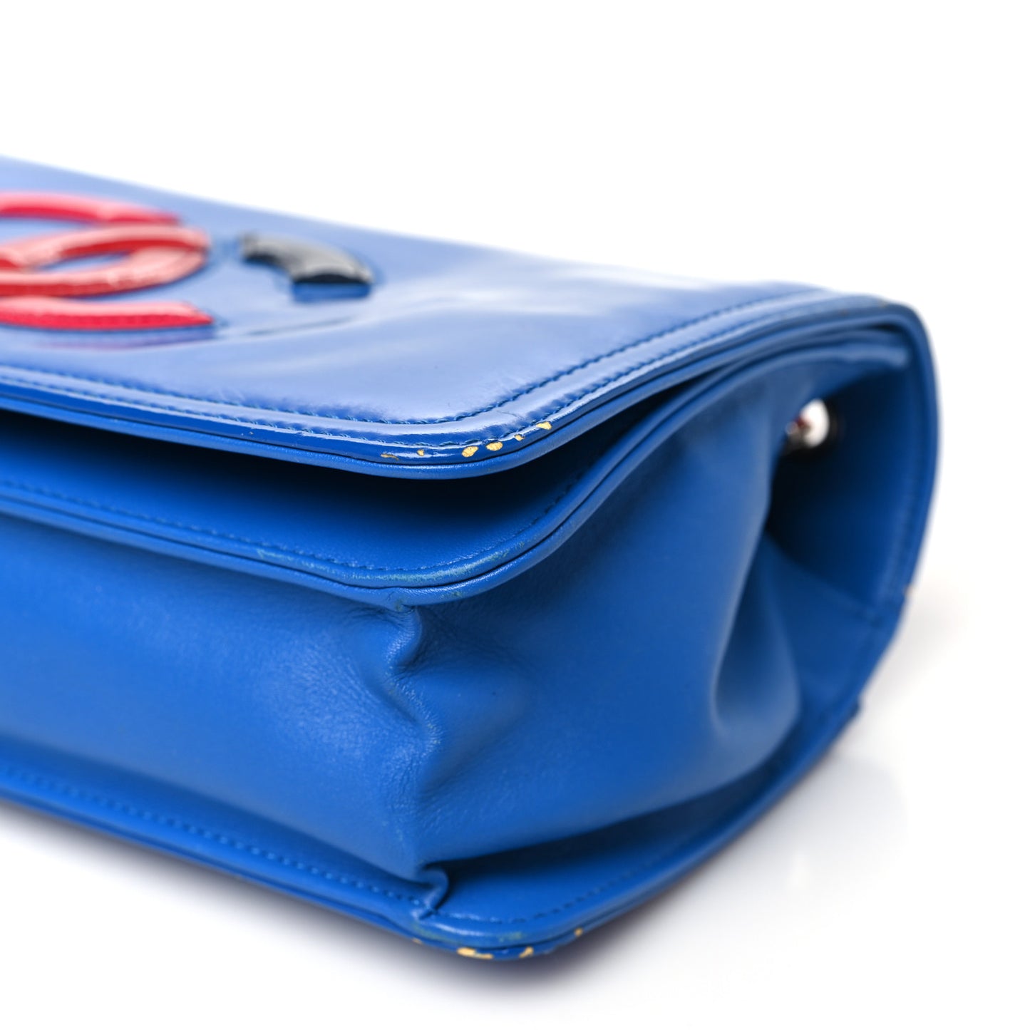 Vinyl Small Lipstick Flap Bag Blue Multicolor