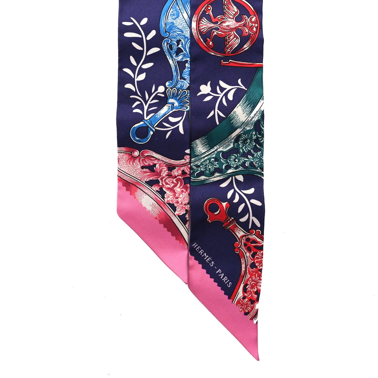 Silk Etriers Remix Twilly Indigo Rose Vif Multicolore