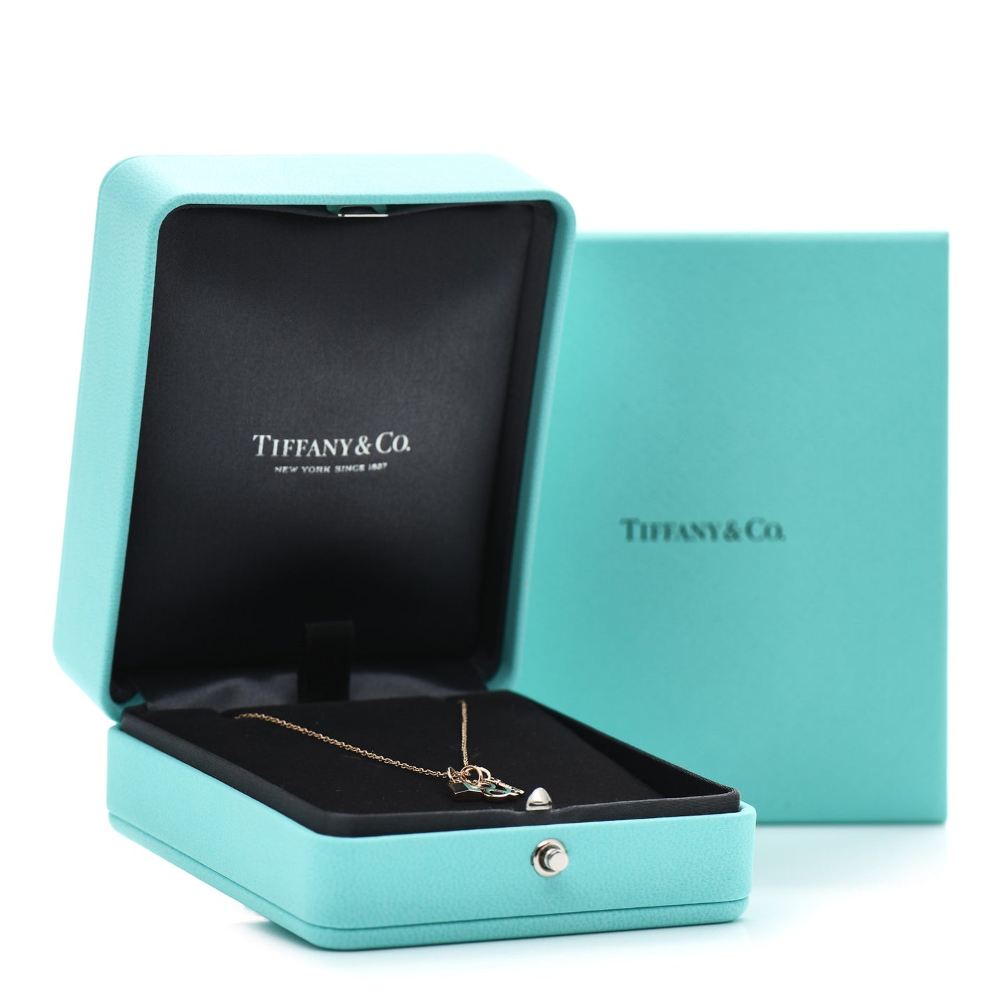 18K Rose Gold Lock and Key Pendant Necklace