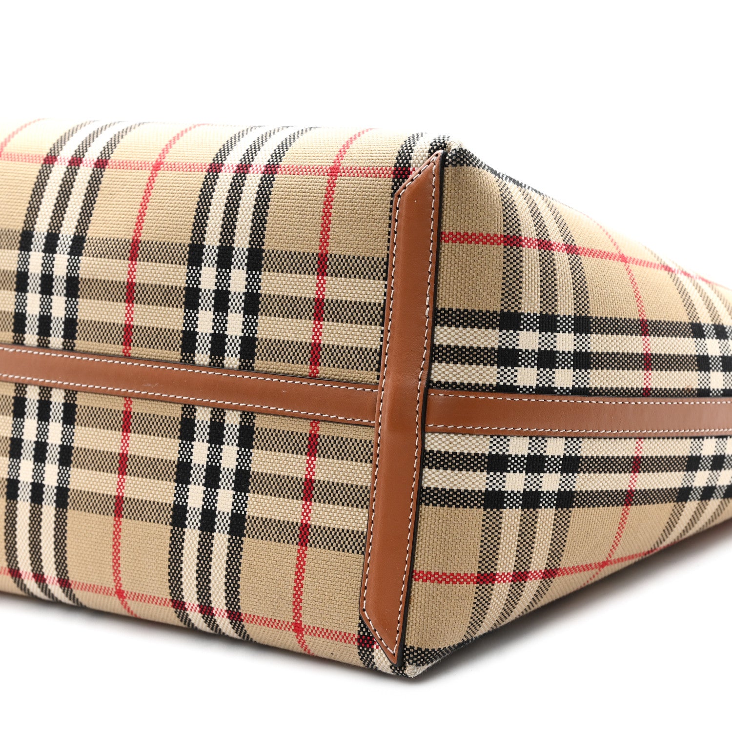 Burberry Cotton Vintage Check Medium London Tote Bag Briar Brown Black 12 of 13
