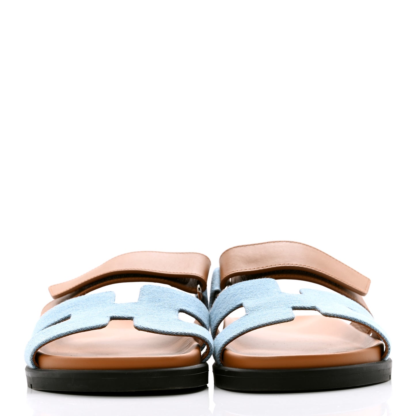 Denim Calfskin Womens Chypre Sandals 39 Bleu Clair Naturel