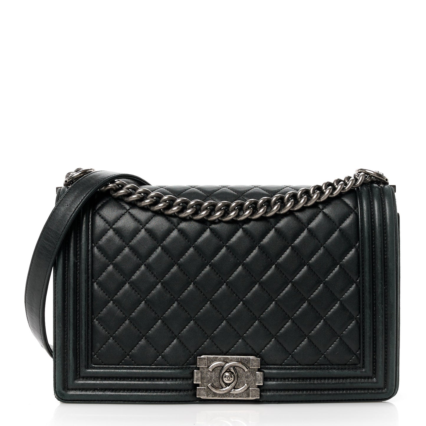 Calfskin Quilted New Medium Boy Flap Black