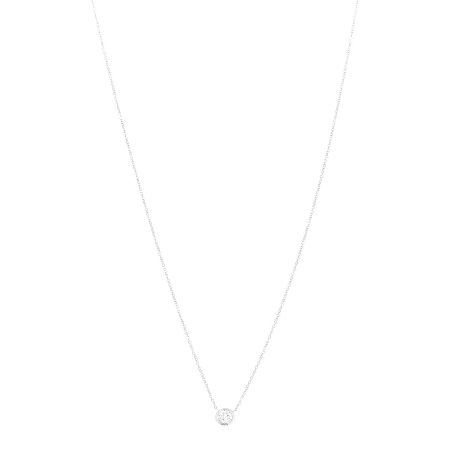 18K White Gold Diamond .23ct Diamonds by the Inch Pendant Necklace