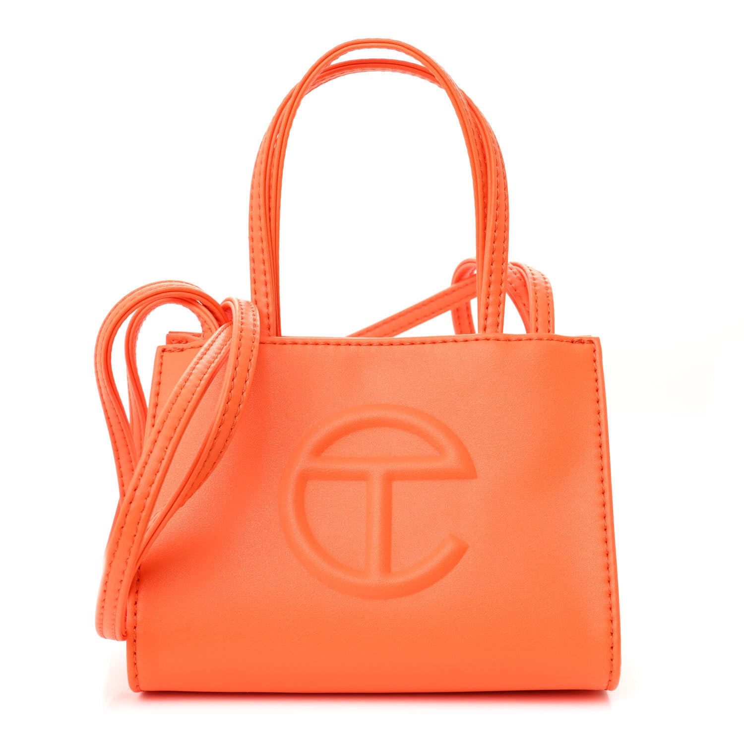Telfar Vegan Leather Small Shopping Bag Orange 1 of 9