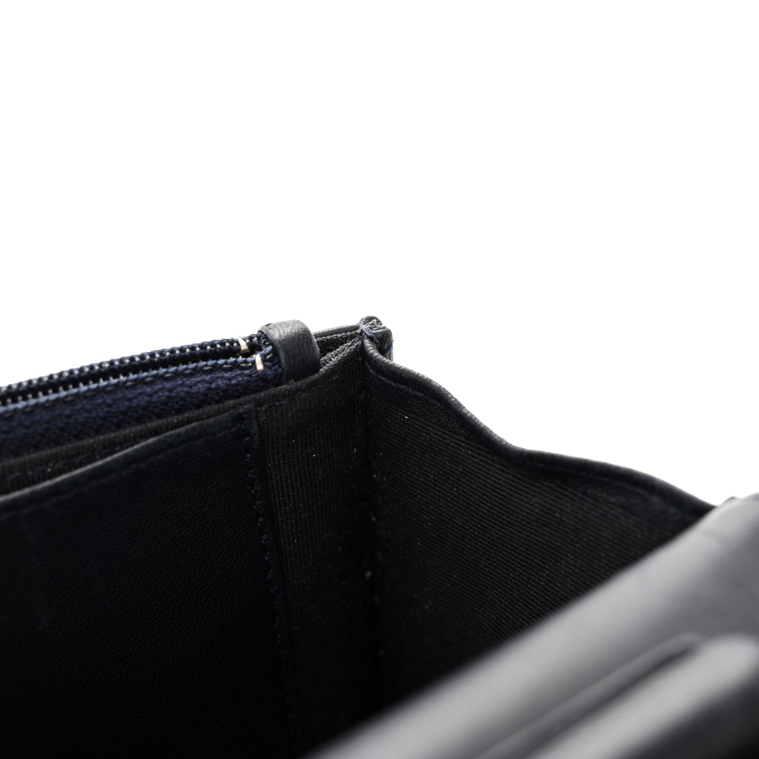 Chanel Lambskin Quilted Wallet On Chain WOC Navy Blue 13 of 18