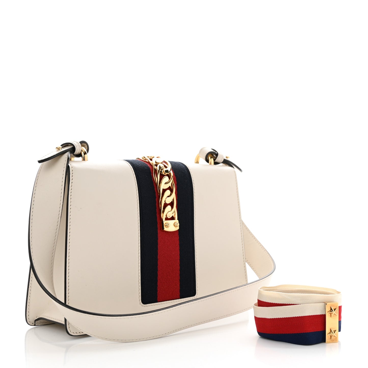Calfskin Small Sylvie Shoulder Bag Off White