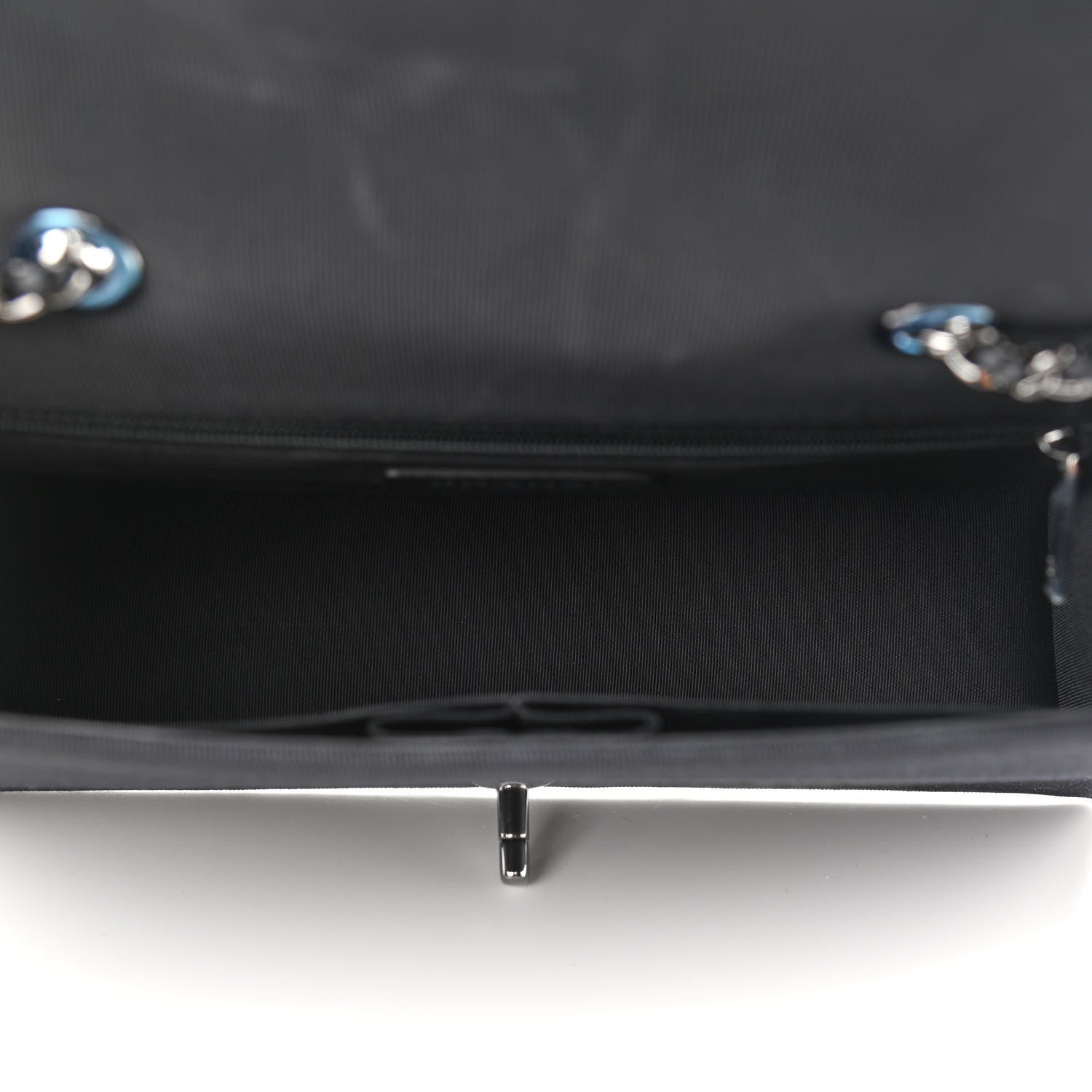 Chanel Grosgrain Chevron Quilted Couture Flap Black Gold 5 of 18