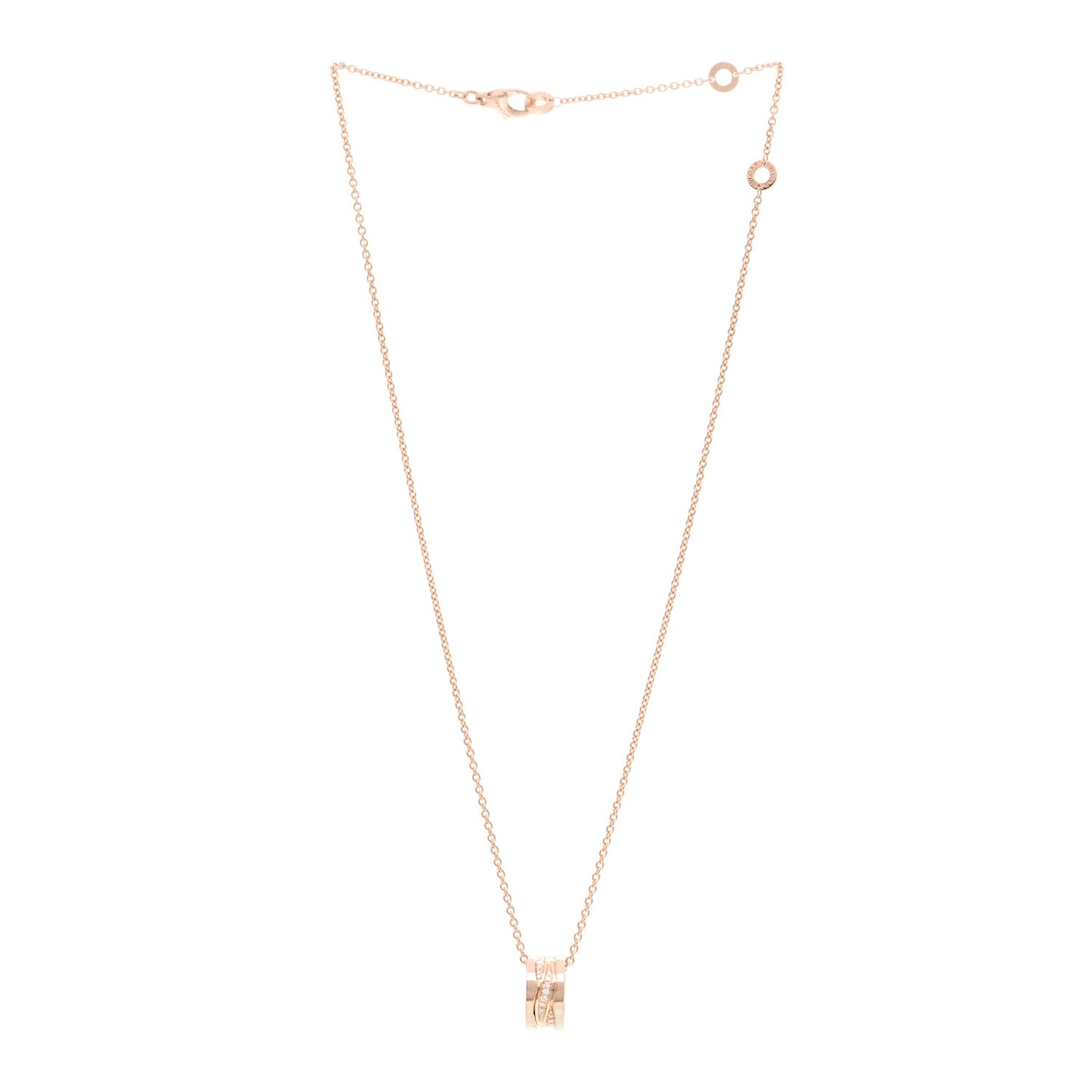 18K Rose Gold Diamond B.Zero1 Legend Pendant Necklace