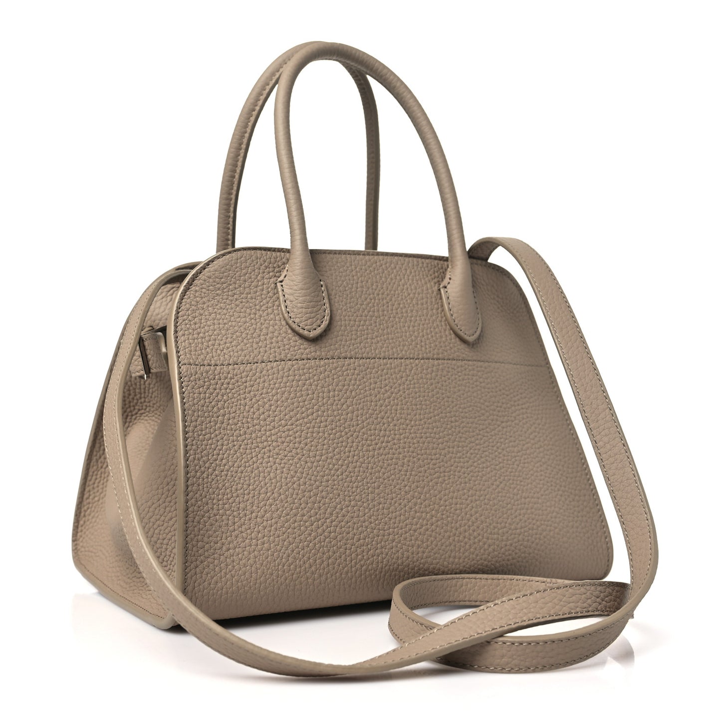 Grained Calfskin Soft Margaux 10 Bag Dark Taupe