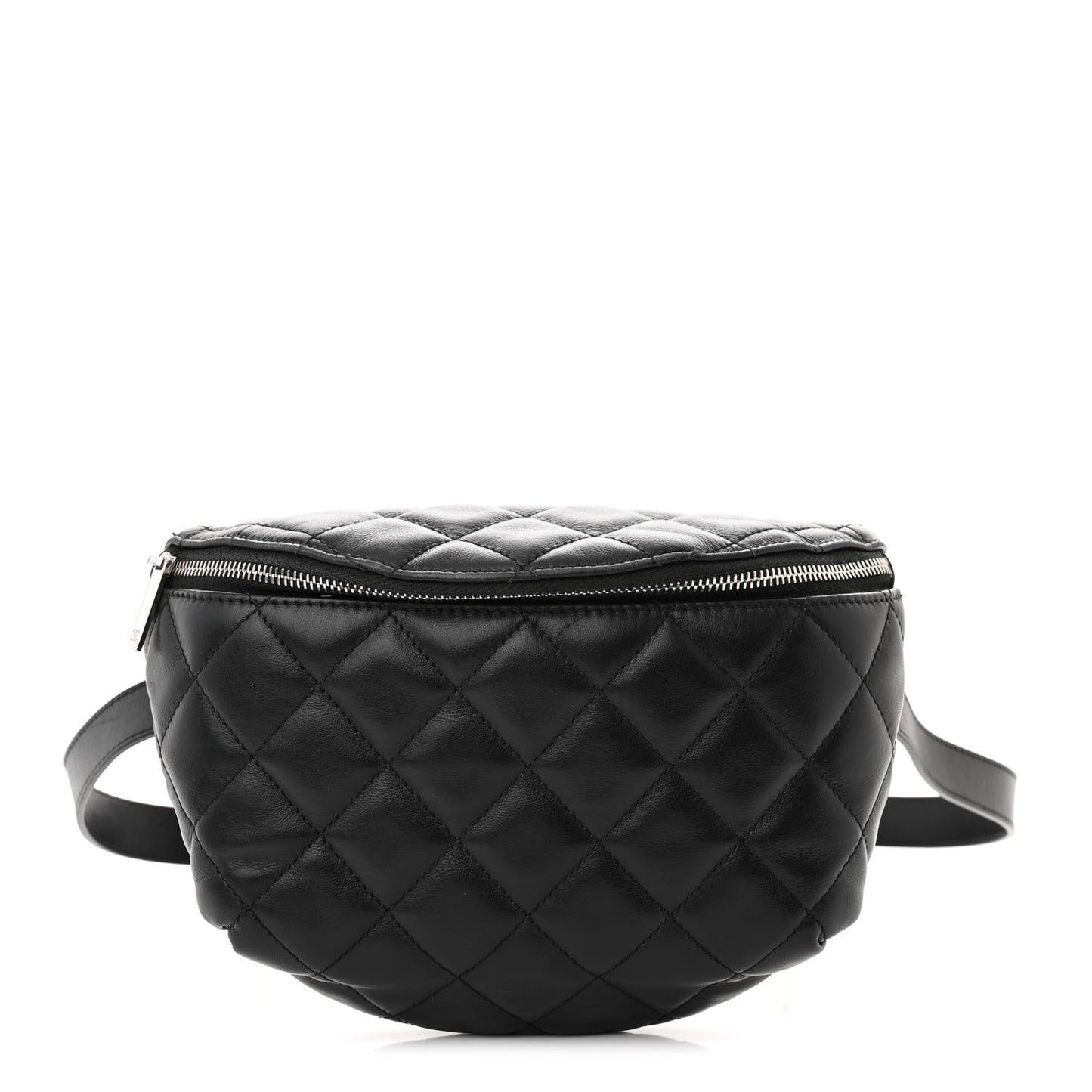 Calfskin Quilted Waist Belt Bag Black