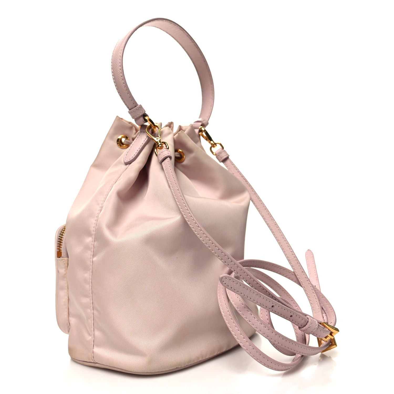 Prada Re-Nylon Saffiano Duet Bucket Crossbody Bag Alabastro 3 of 10