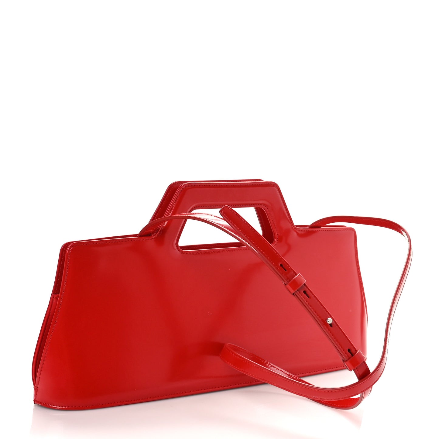 Brushed Calfskin Wanda East West Top Handle Bag Flame Red