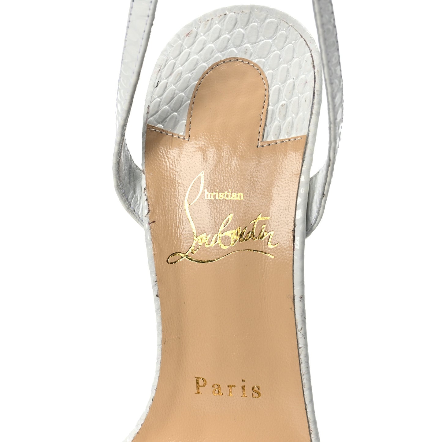 Calfskin Jurassic Loubi Queen 120 Pumps 37.5 White