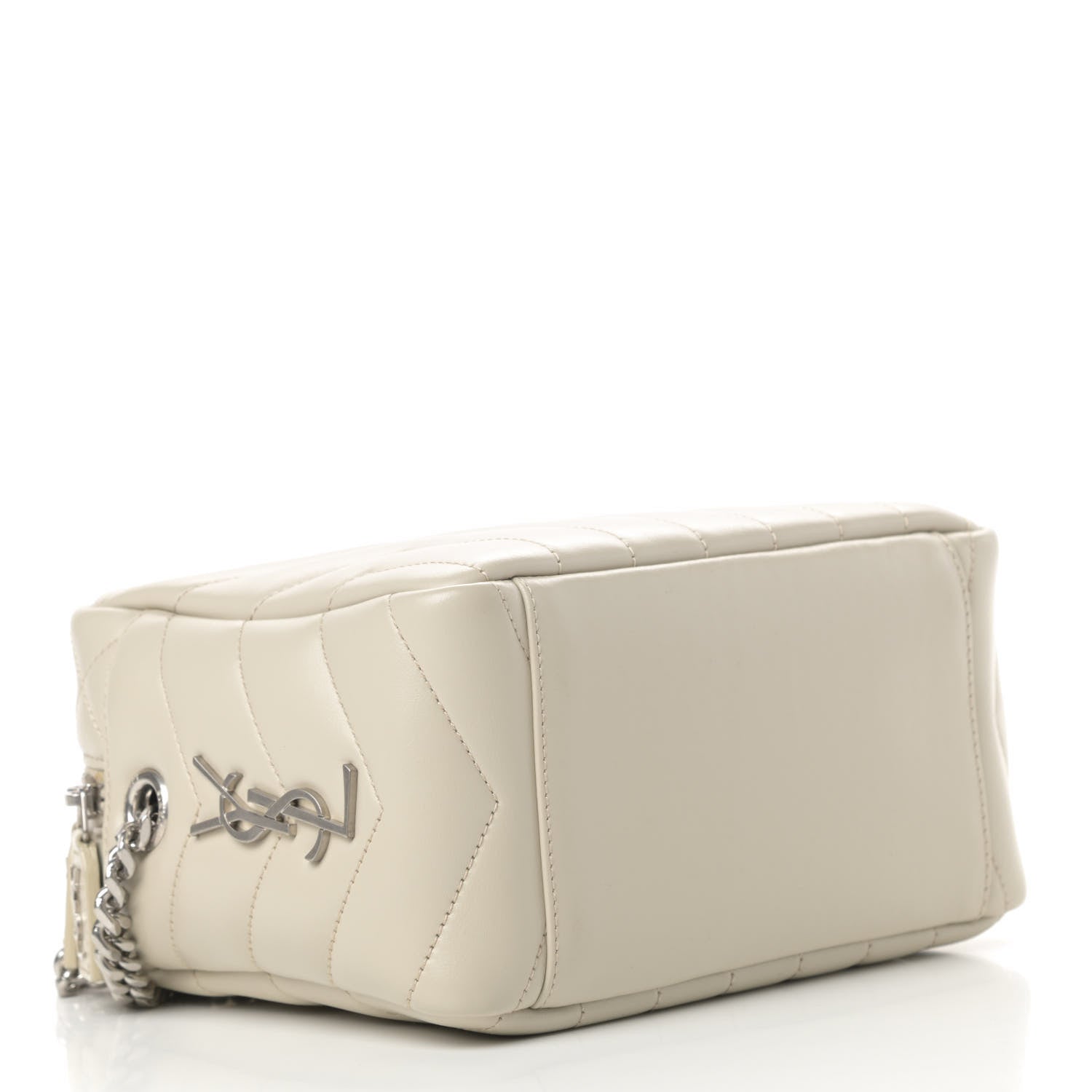 Saint Laurent Calfskin Y Quilted Monogram Small Loulou Bowling Bag Ivory 4 of 10