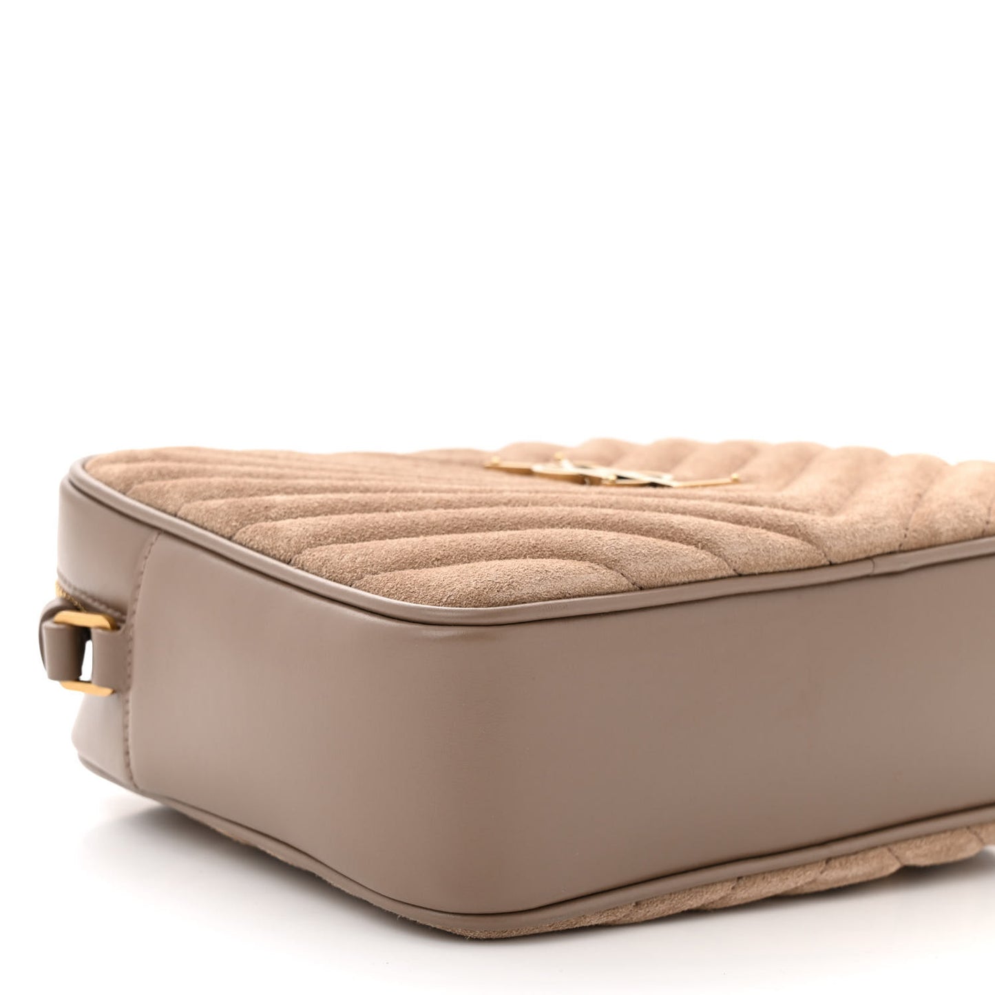 Suede Matelasse Monogram Lou Camera Bag Taupe