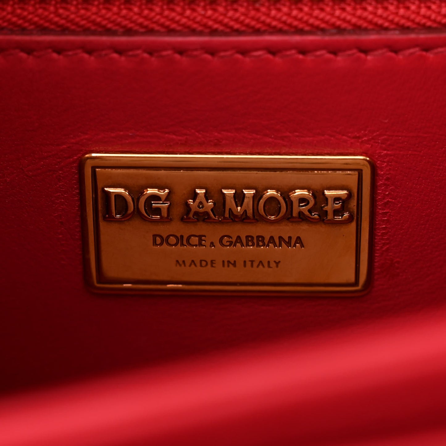 Smooth Calfskin Small DG Amore Top Handle Bag Red