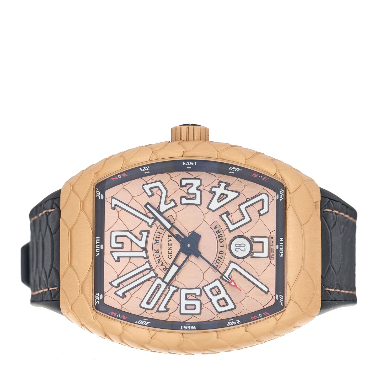18K Rose Gold Rubber 45mm Vanguard Limited Edition Gold Cobra Automatic Watch V45SCDTGOLD