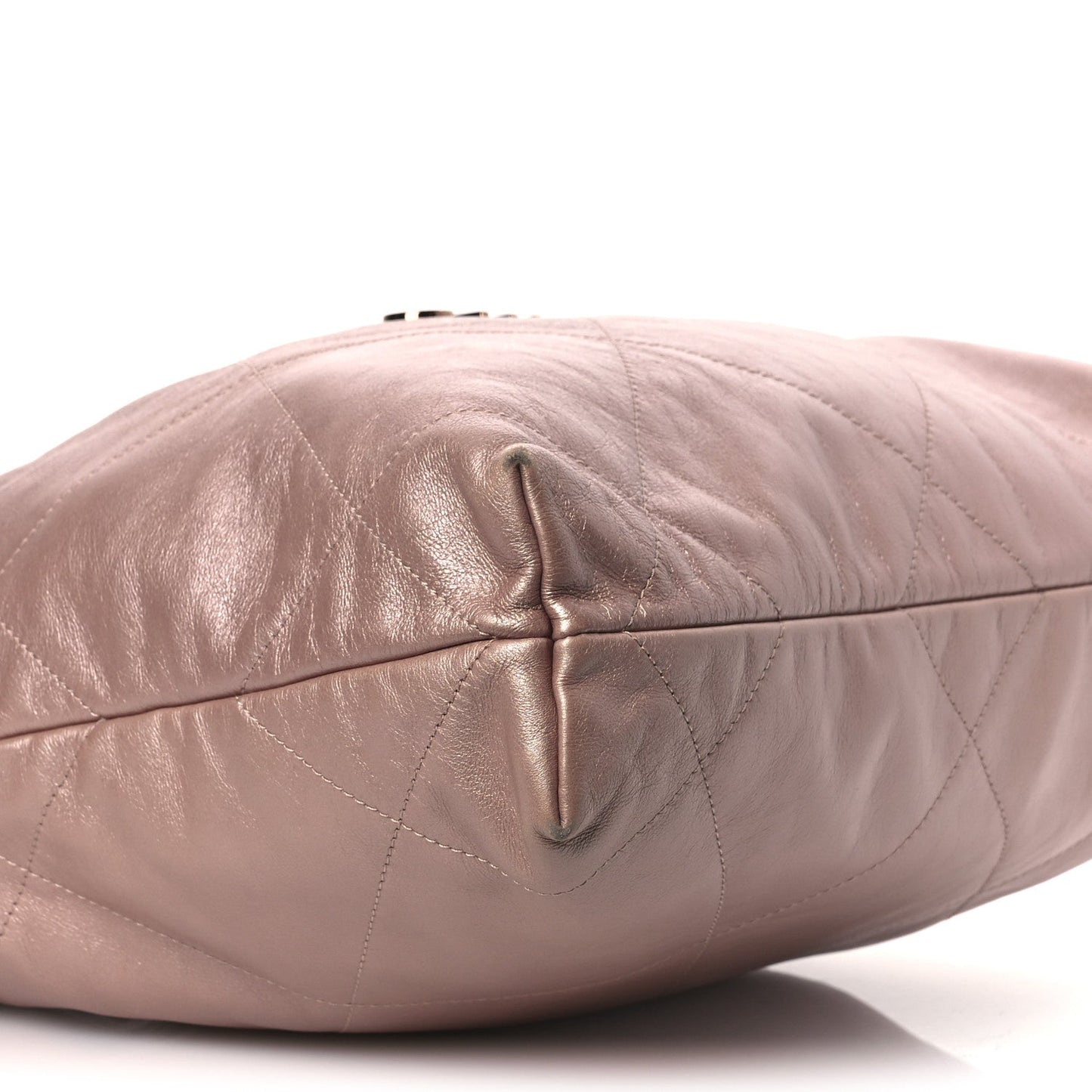 Metallic Calfskin Quilted Small Chanel 22 Pink