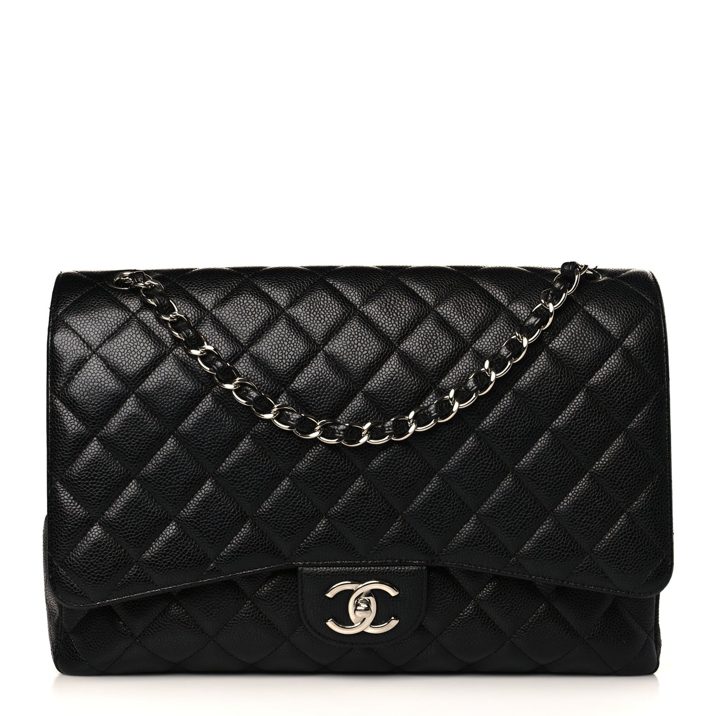 Caviar Quilted Maxi Double Flap Black