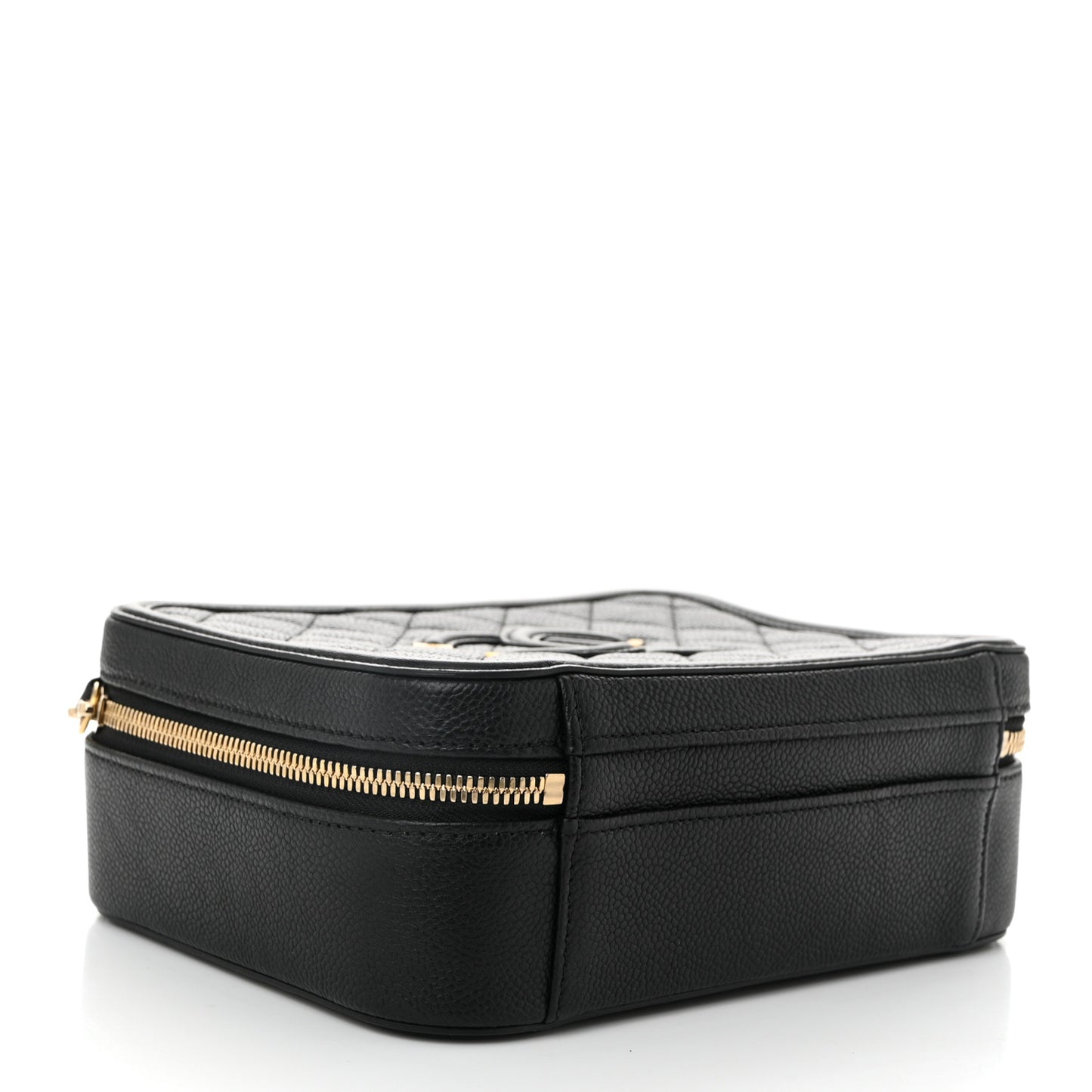Caviar Quilted Medium CC Filigree Vanity Case Black