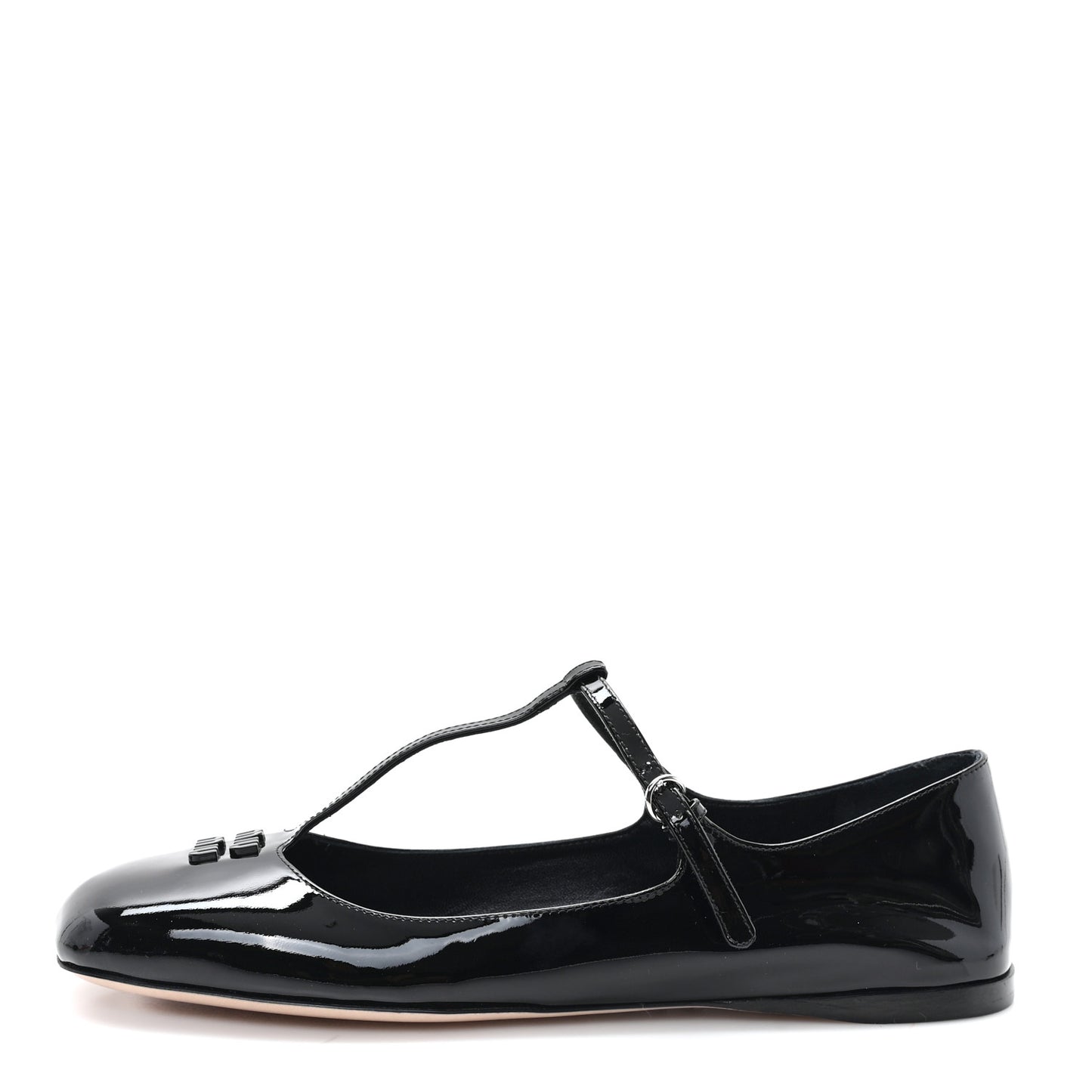 Vernice Logo T-Strap Ballerina Flats 37.5 Black