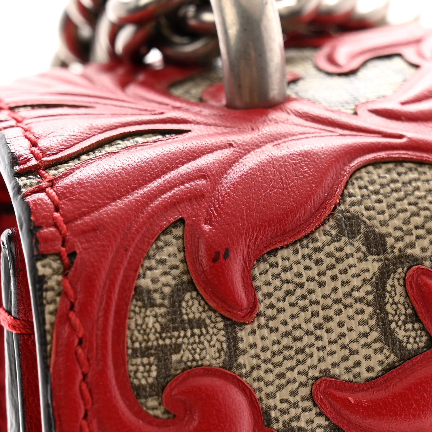 Gucci GG Supreme Monogram Arabesque Small Dionysus Shoulder Bag Hibiscus Red 13 of 14