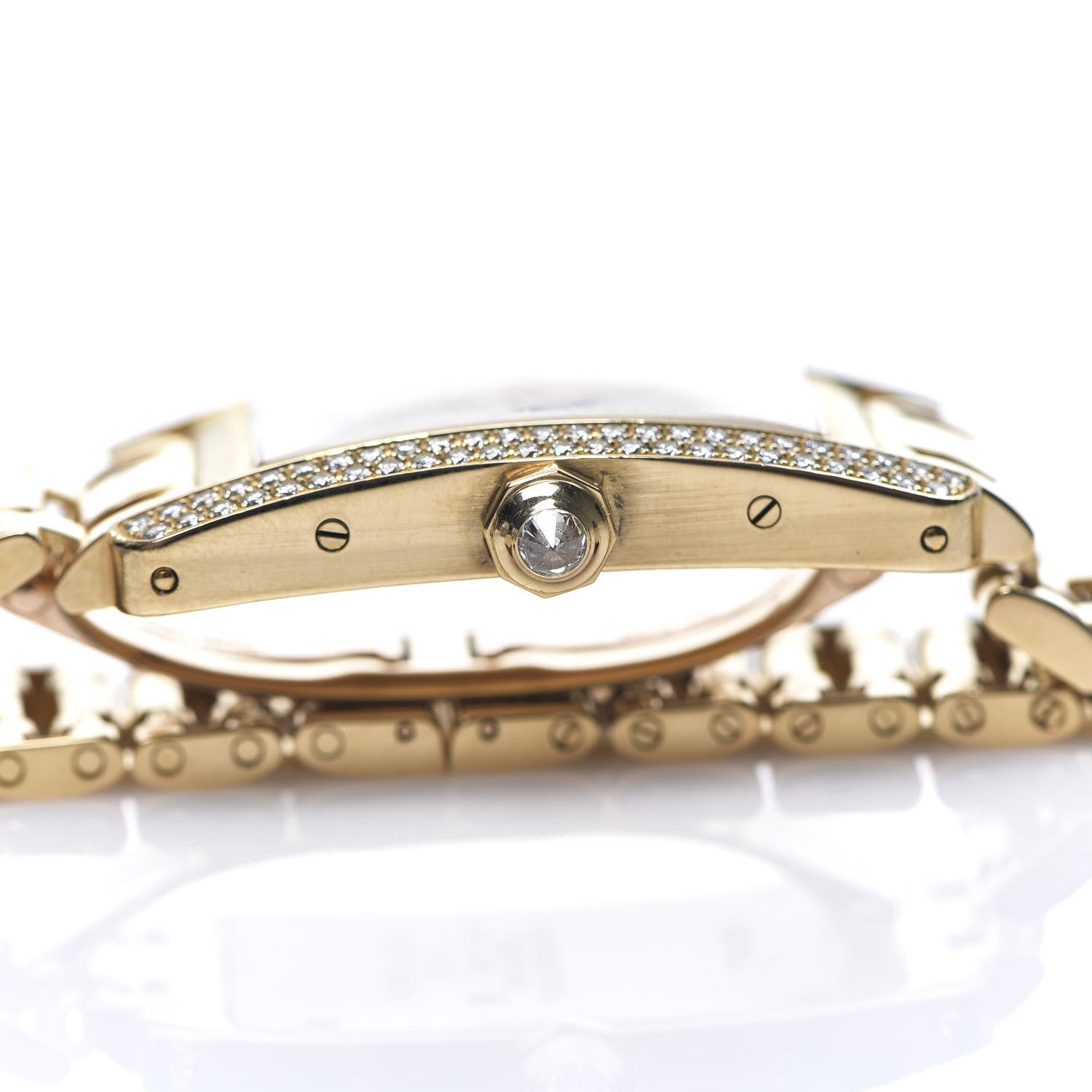 Cartier 18K Yellow Gold Diamond 19mm Tank Americaine Quartz Watch 6 of 7