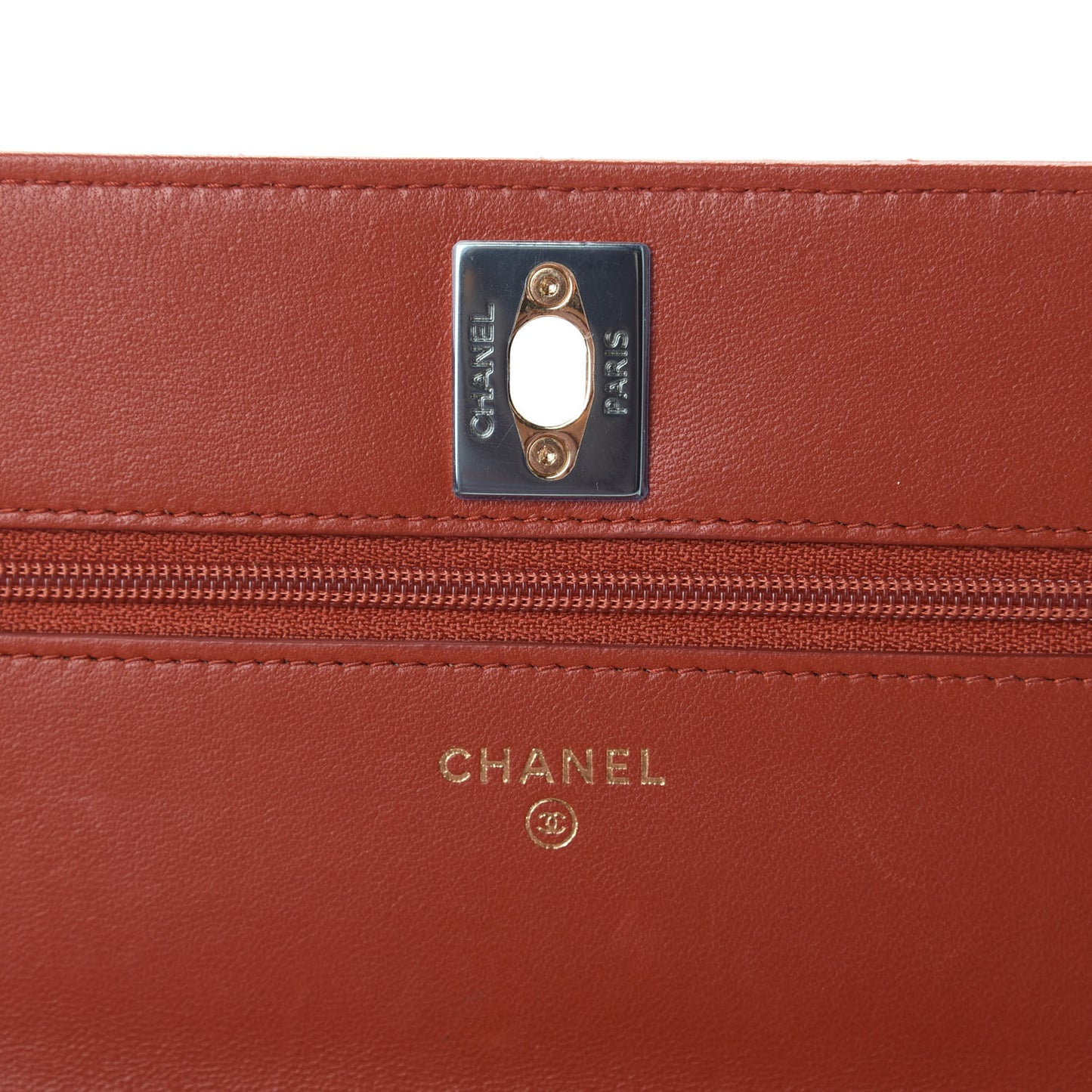 Lambskin Quilted Trendy CC Wallet On Chain WOC Red