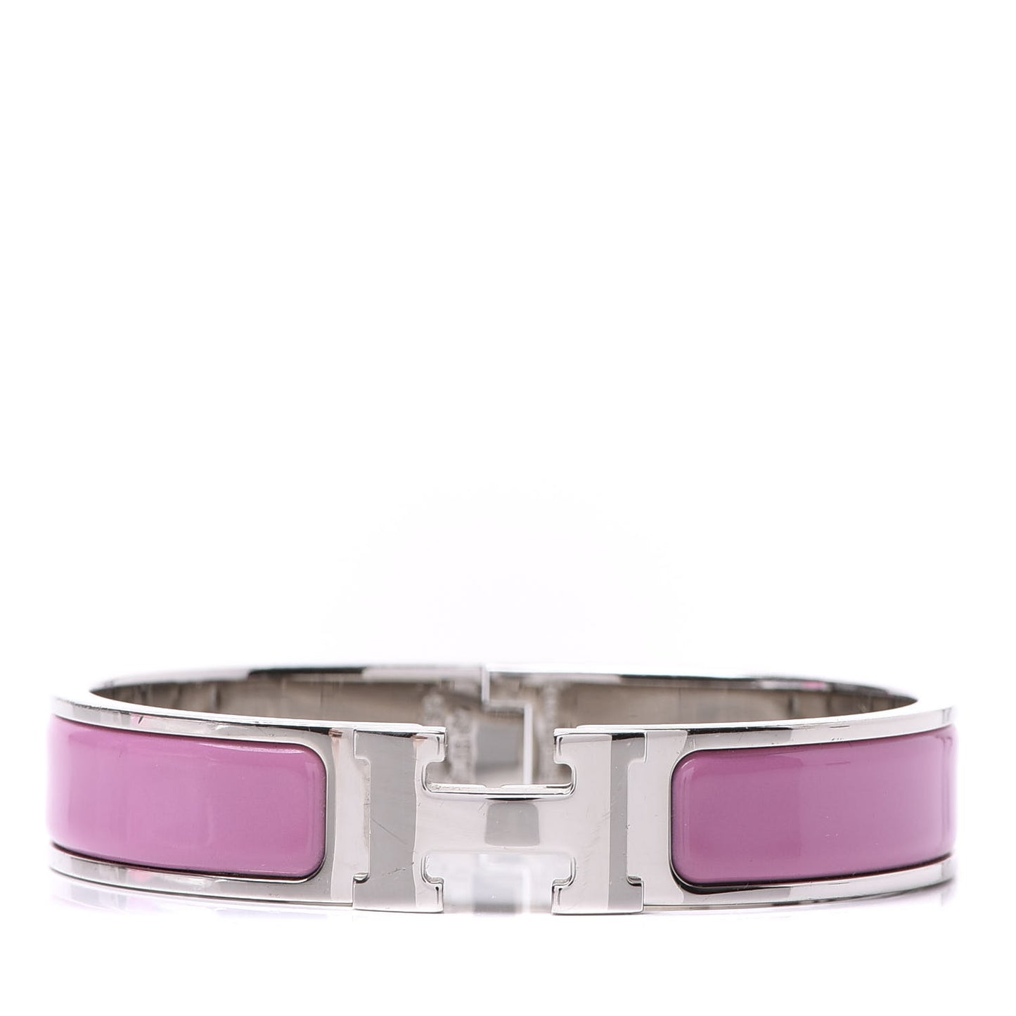 Enamel Narrow Clic Clac H Bracelet PM Rose Velours