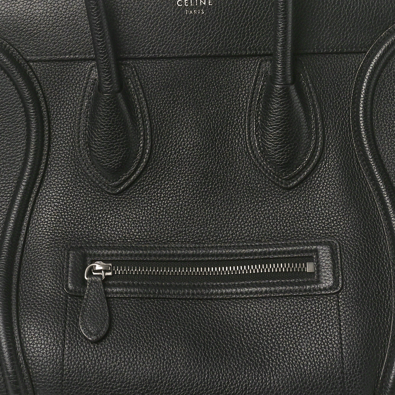 Drummed Calfskin Mini Luggage Black