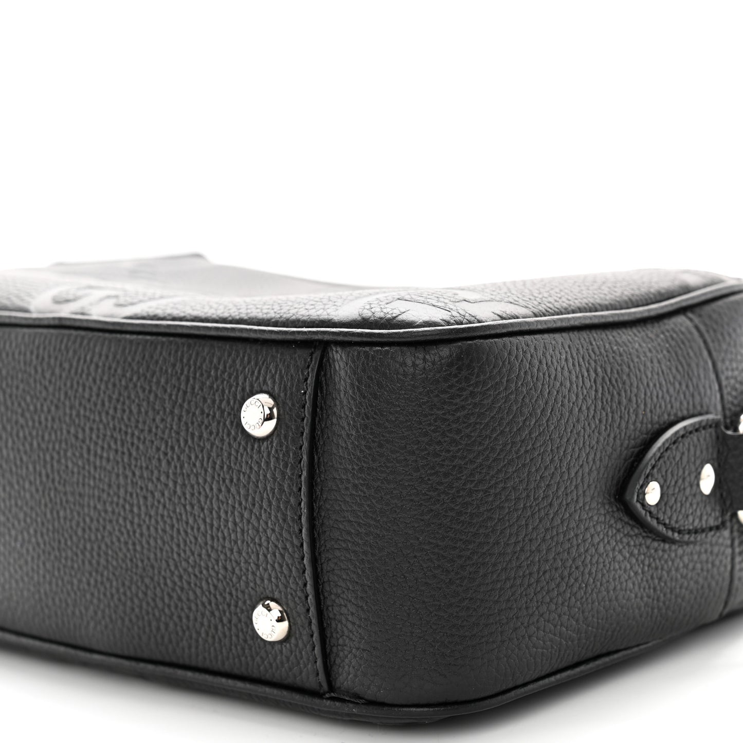 Piuma Calfskin Jumbo GG Embossed Medium Messenger Bag Black