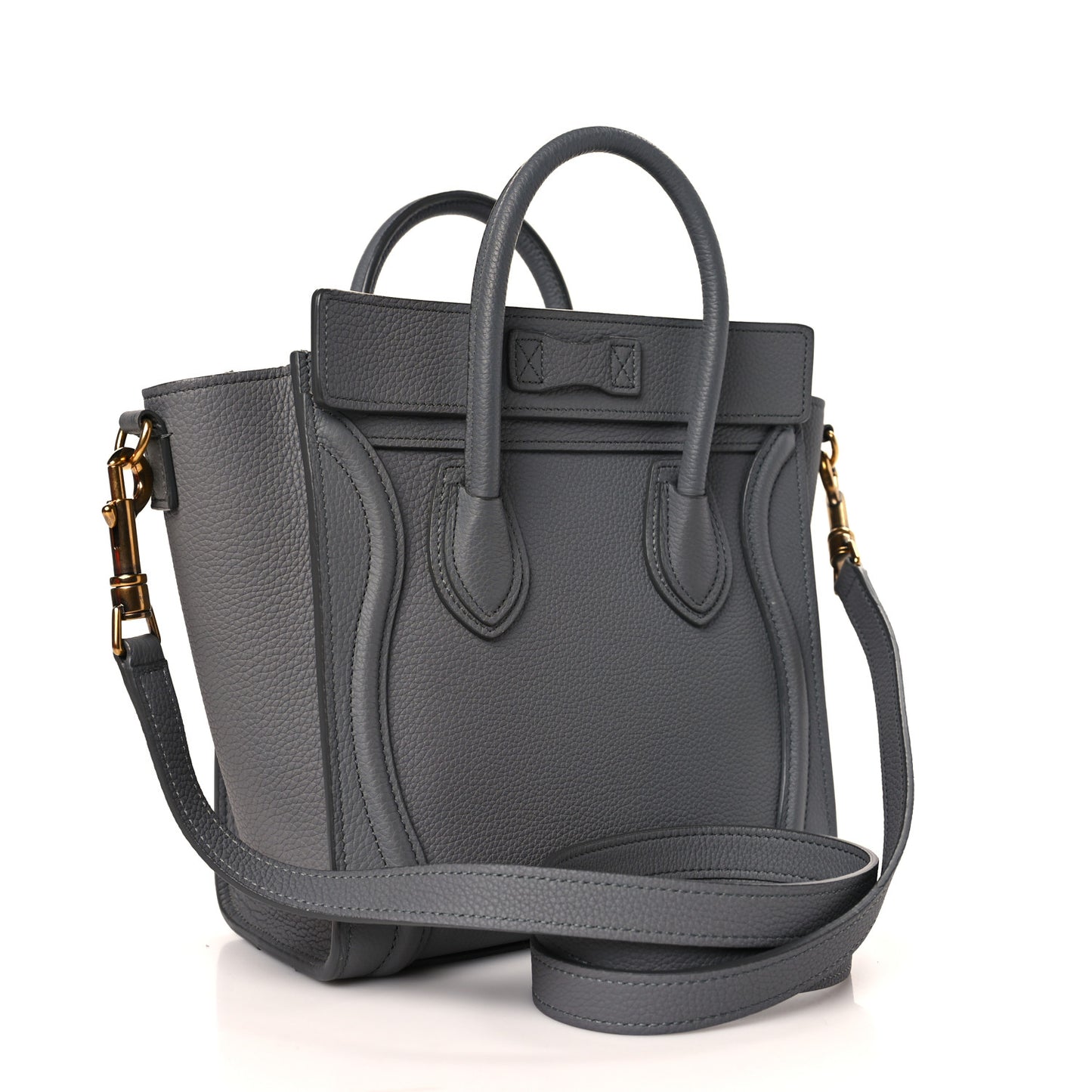 Baby Drummed Calfskin Nano Luggage Kohl