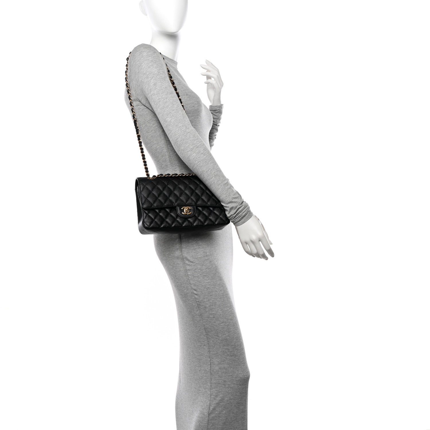 Chanel Caviar Quilted Medium Double Flap Black 2 of 15