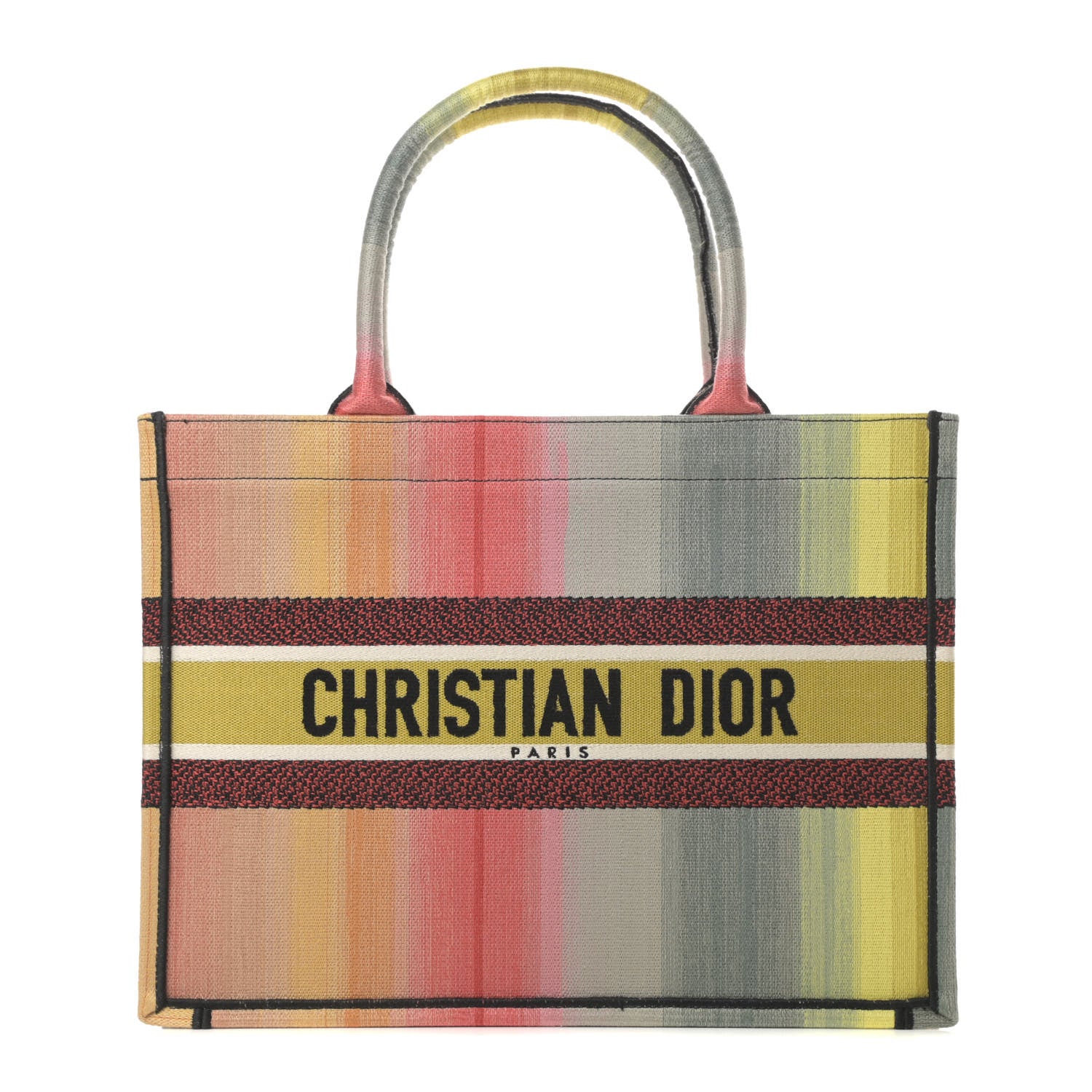 Christian Dior Canvas Embroidered Medium Dioraura Book Tote