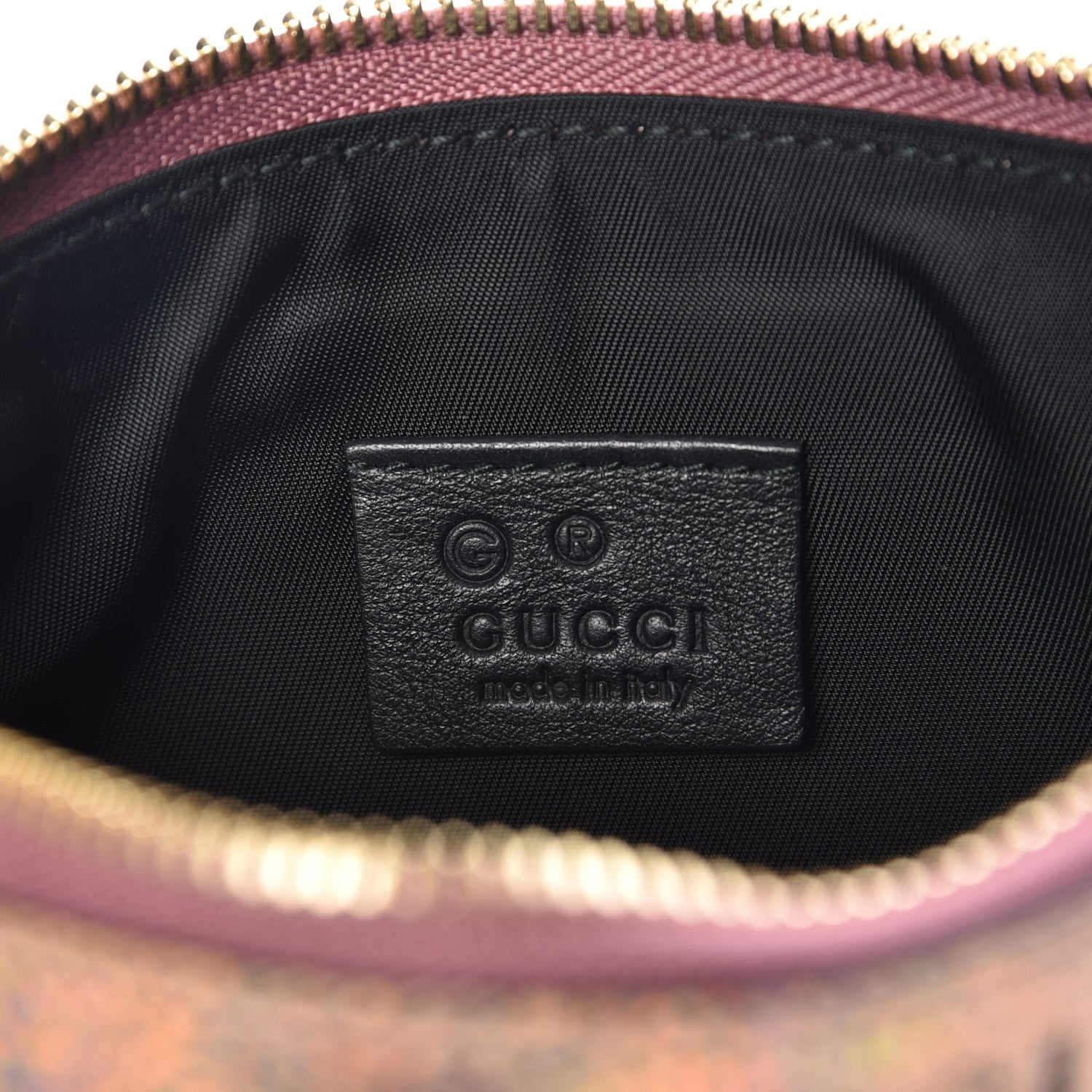 Gucci Metallic Crackled Calfskin Wristlet Salmone 6 of 8