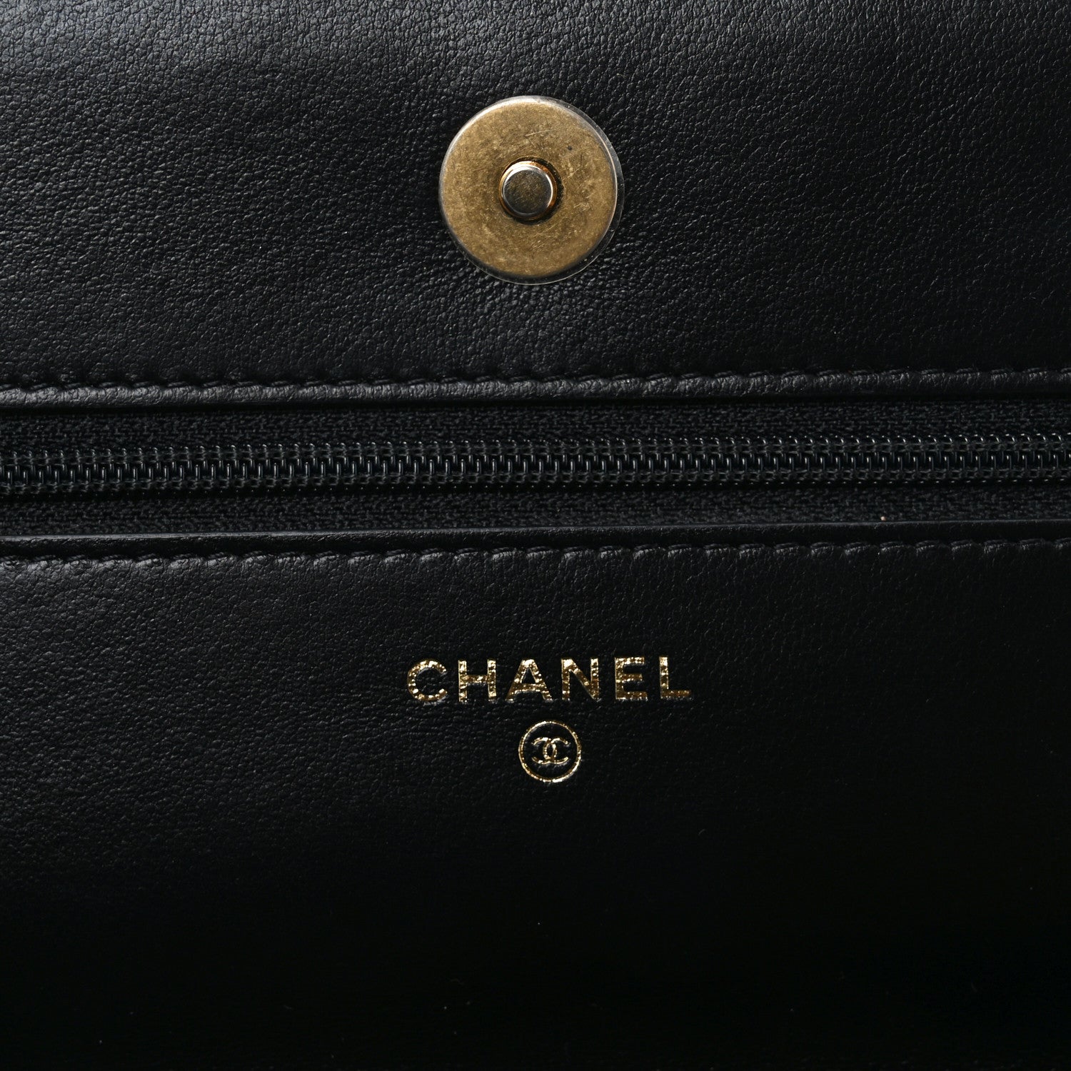 Chanel Lambskin Quilted Chain Around Wallet On Chain WOC Black 6 of 11