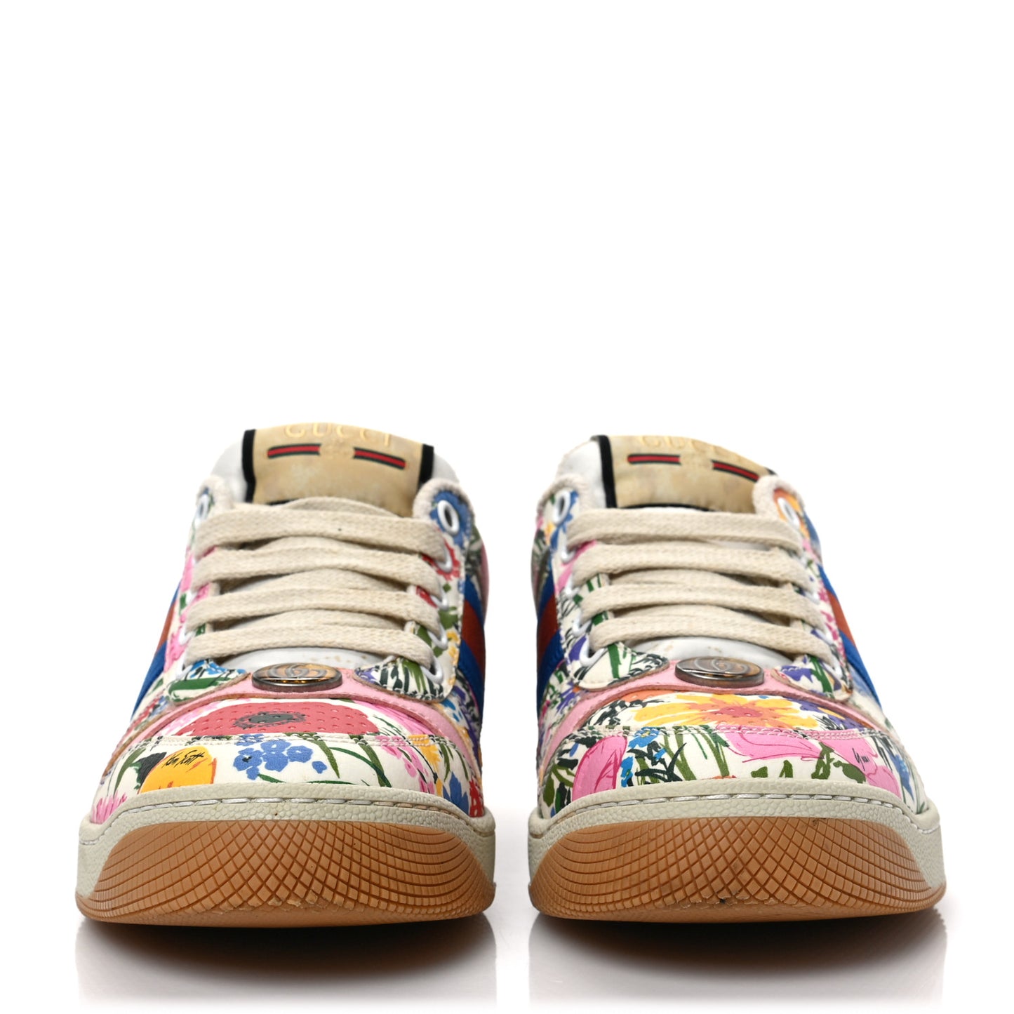 X KEN SCOTT Calfskin Floral Womens Screener Sneakers 35 Ivory Pink Mystic White