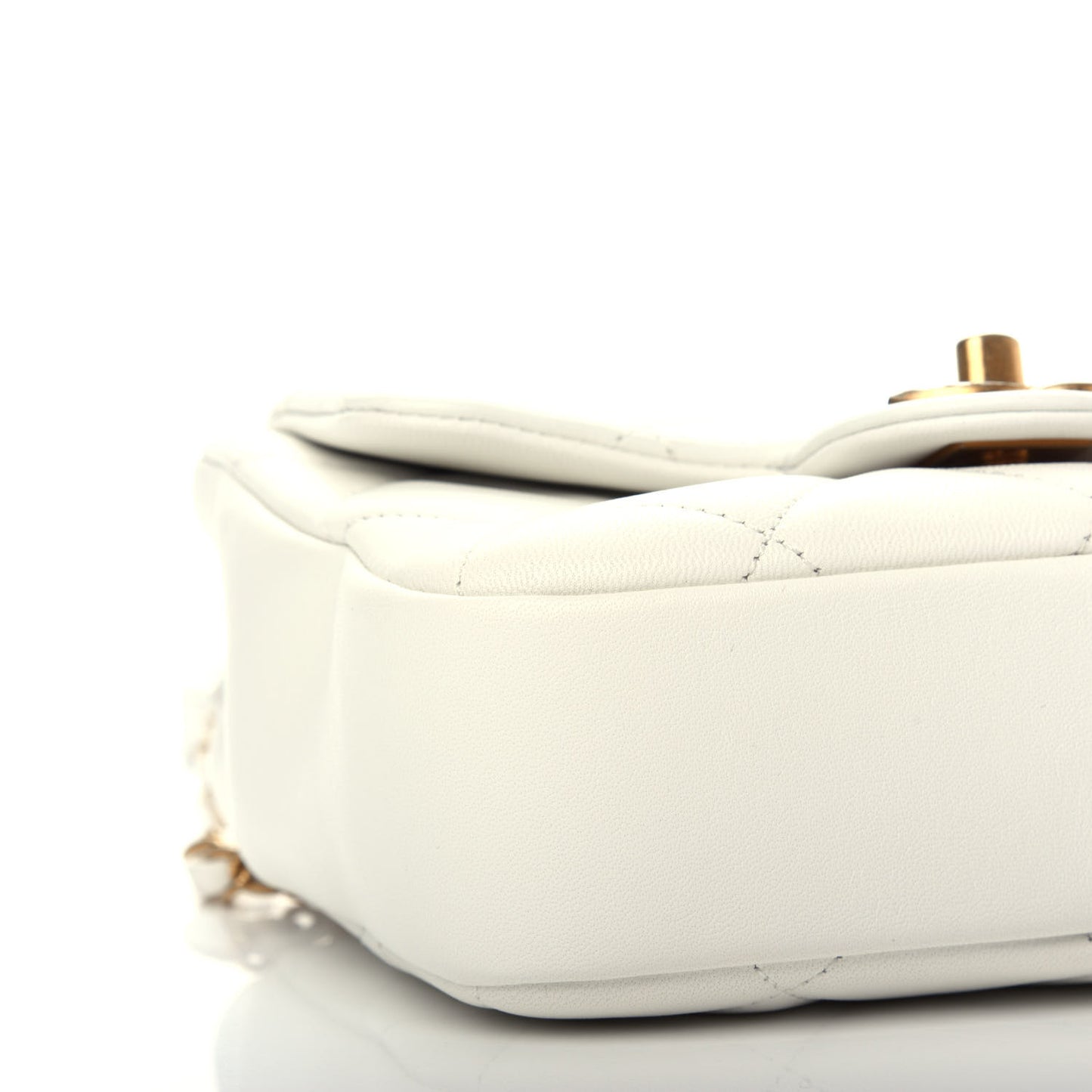 Lambskin Quilted Small In The Loop Handle Flap Bag White
